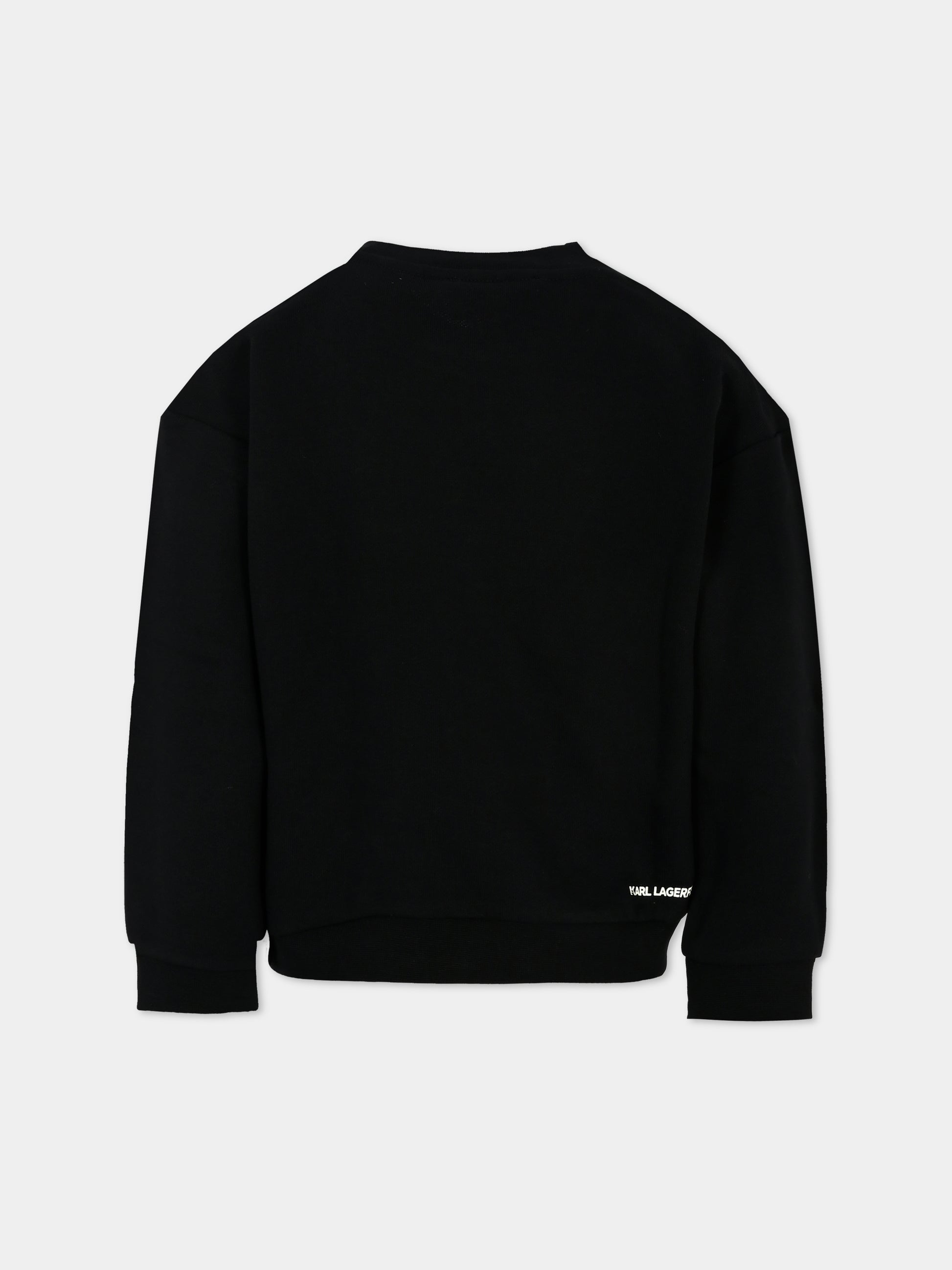 Felpa nera per bambino con logo e Karl Lagerfeld,Karl Lagerfeld Kids,Z30242 09B