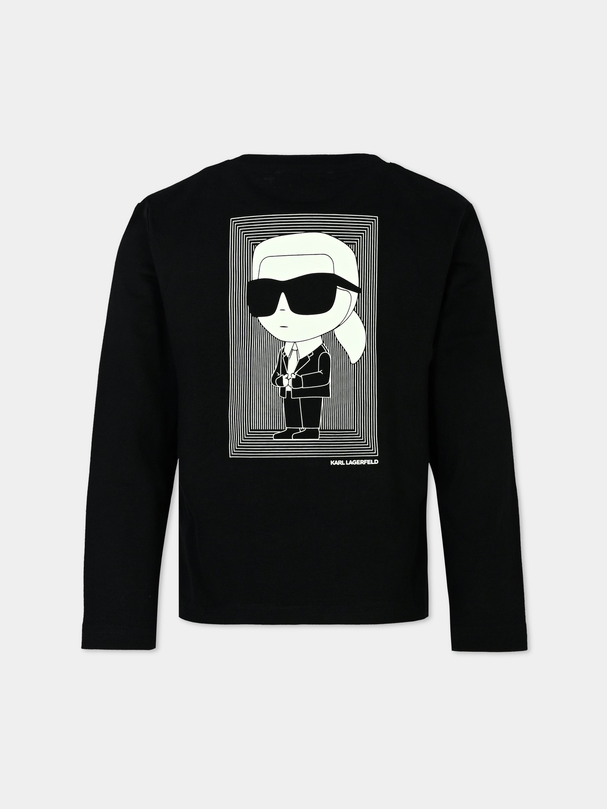T-shirt nera per bambino con Karl Lagerfeld,Karl Lagerfeld Kids,Z30243 09B