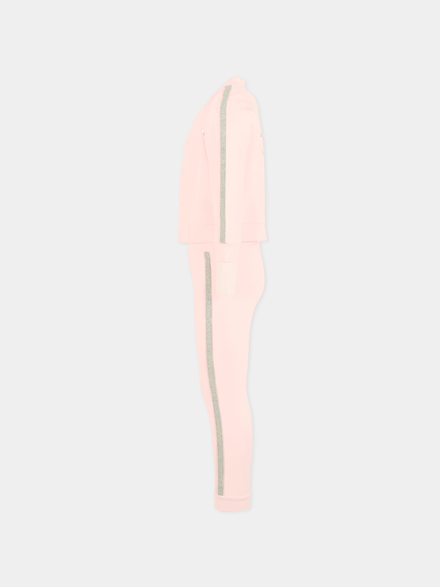 Completo rosa per bambina con stampa Choupette,Karl Lagerfeld Kids,Z30288 475