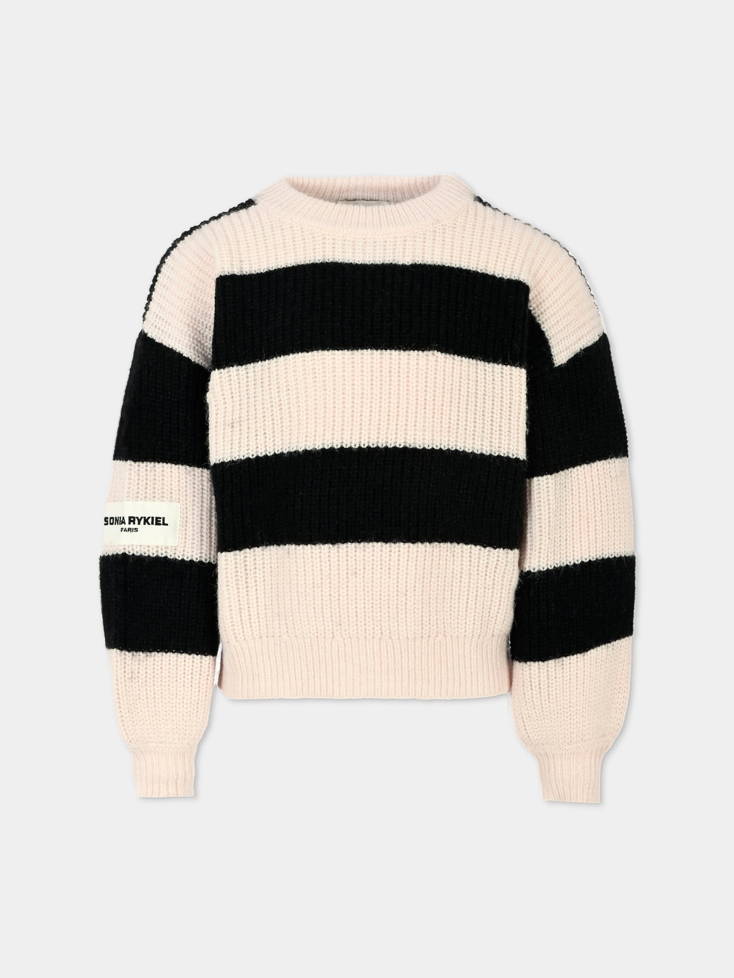 Maglione multicolor per bambina con patch,Sonia Rykiel Paris,A00246 43M