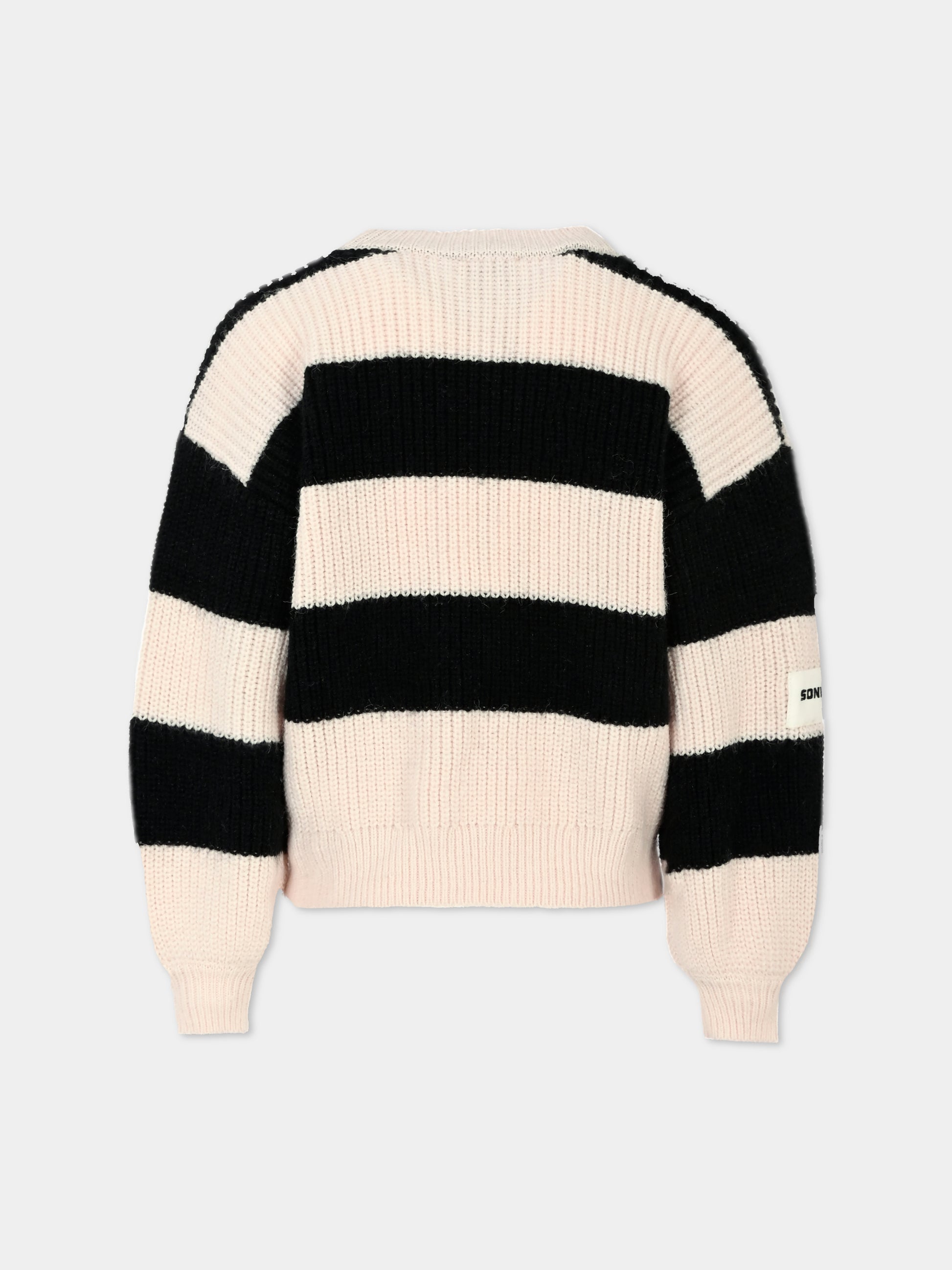 Maglione multicolor per bambina con patch,Sonia Rykiel Paris,A00246 43M