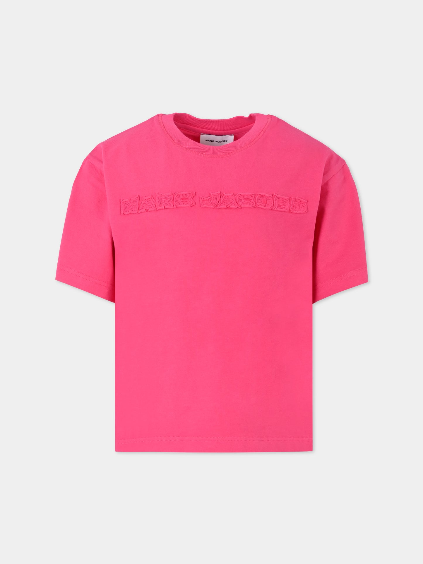 T-shirt fucsia per bambina con logo,Marc Jacobs,W60305 433