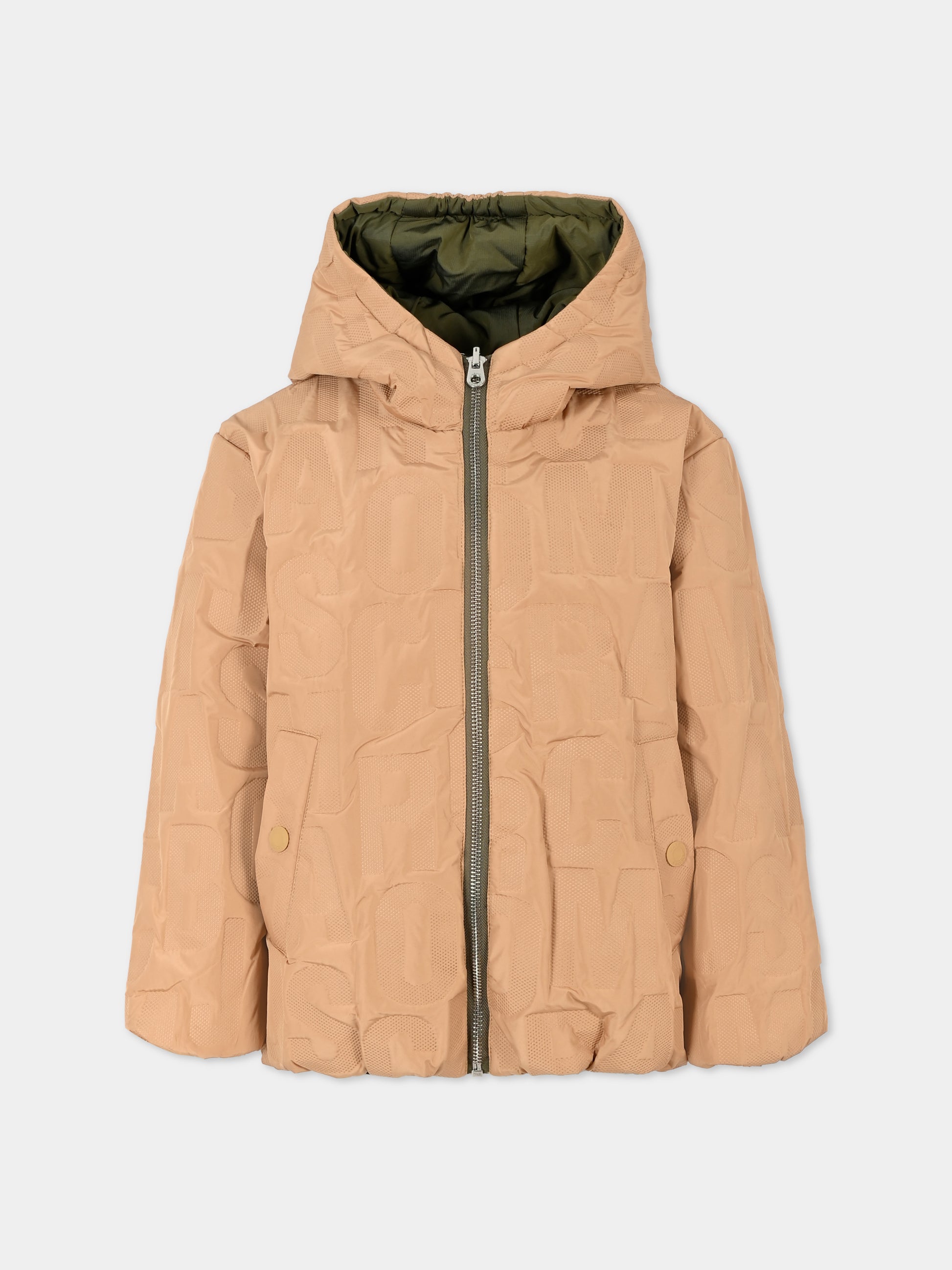 Piumino reversibile beige per bambino con logo,Marc Jacobs,W60306 230