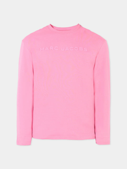 T-shirt rosa per bambina con logo,Marc Jacobs,W60322 490