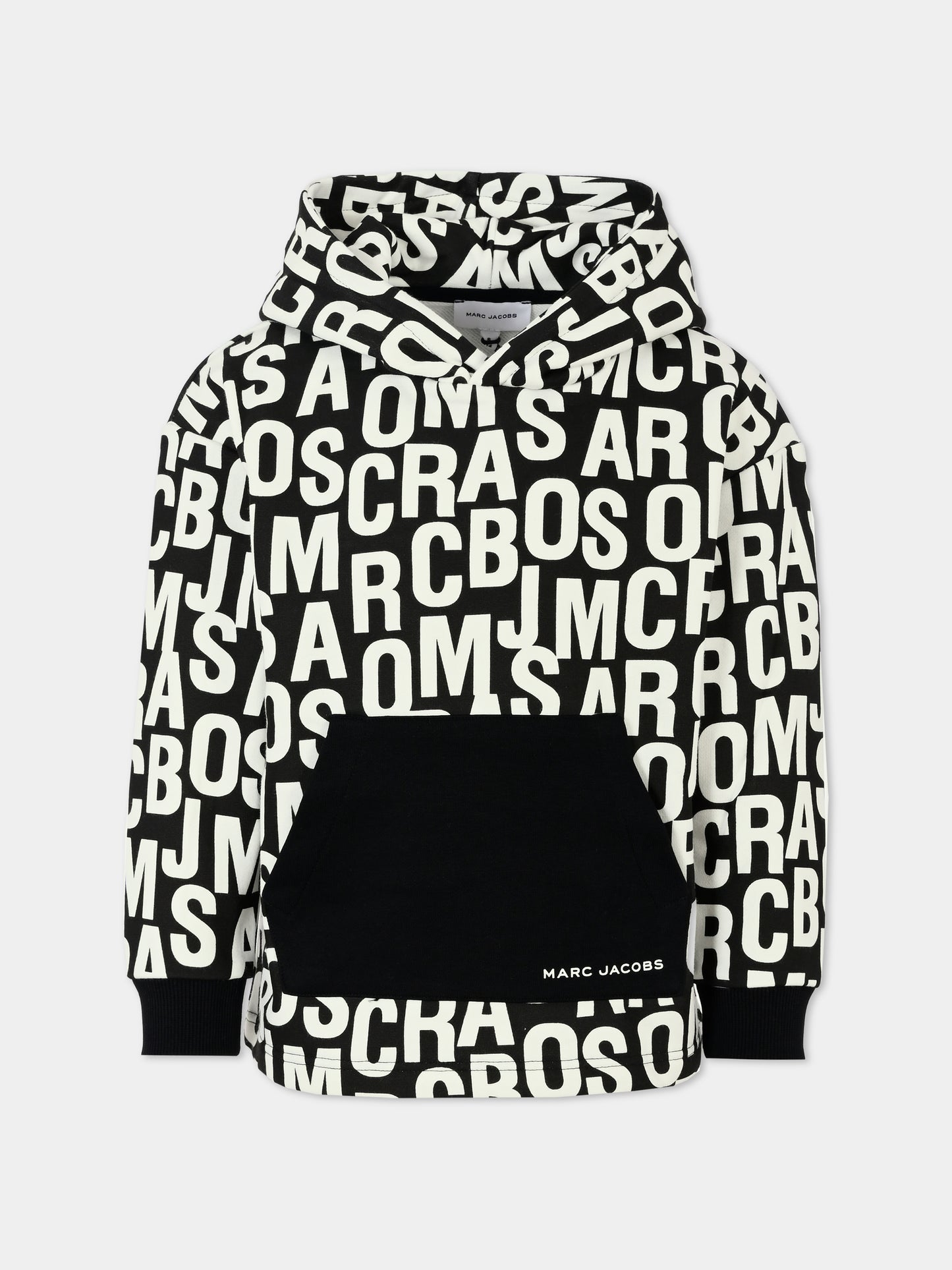 Felpa nera per bambino con logo all over,Marc Jacobs,W60340 09B