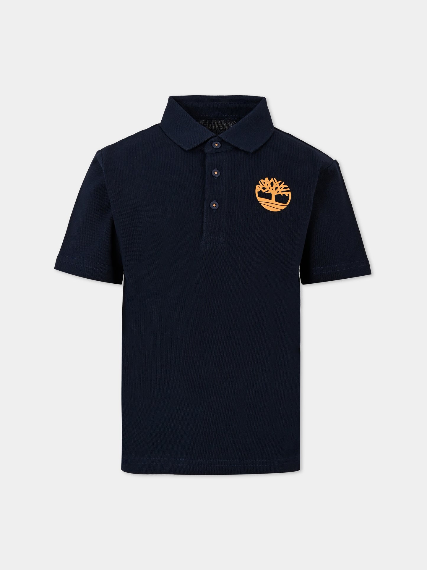 Polo blu per bambino con logo,Timberland,T60310 83D