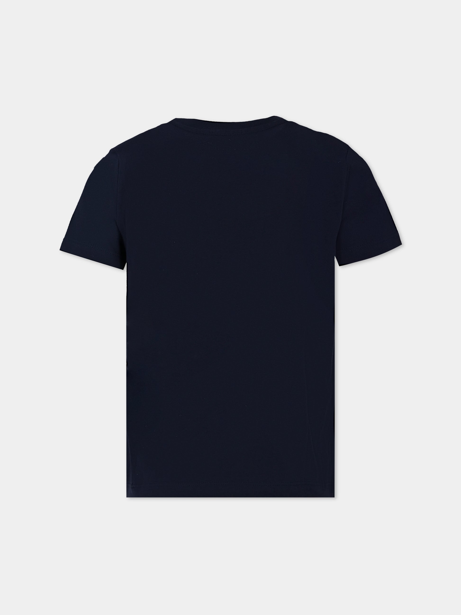 T-shirt blu per bambini con logo,Zadig & Voltaire Kids,X60151 83D