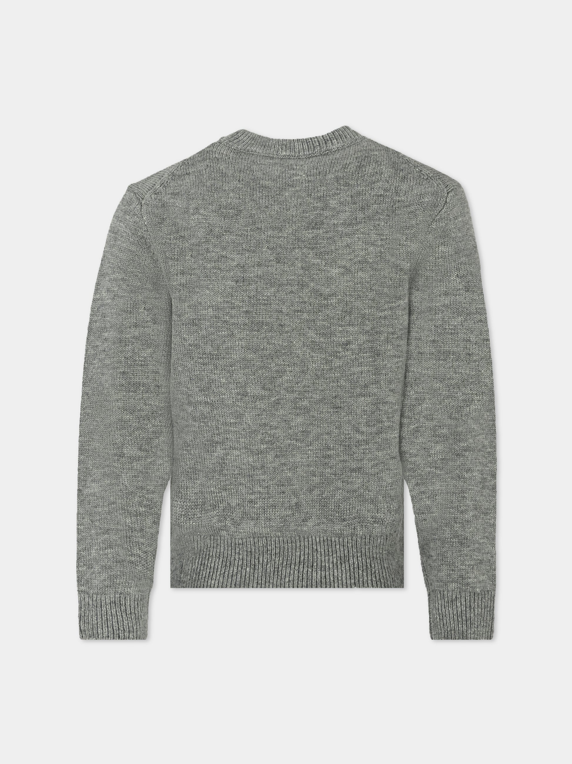 Maglione grigio per bambini con logo,Zadig & Voltaire Kids,X60168 A39