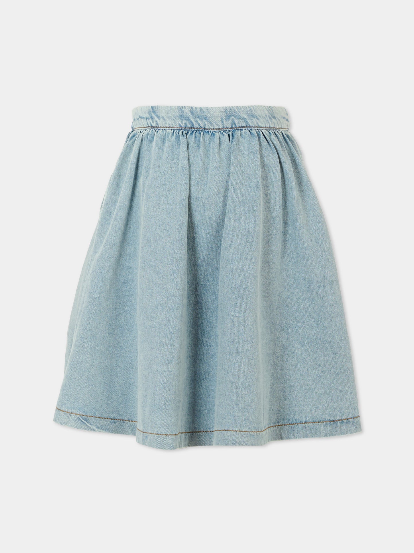 Gonna denim per bambina con Teddy Bear,Moschino Kids,HDJ03L L0E33 41029