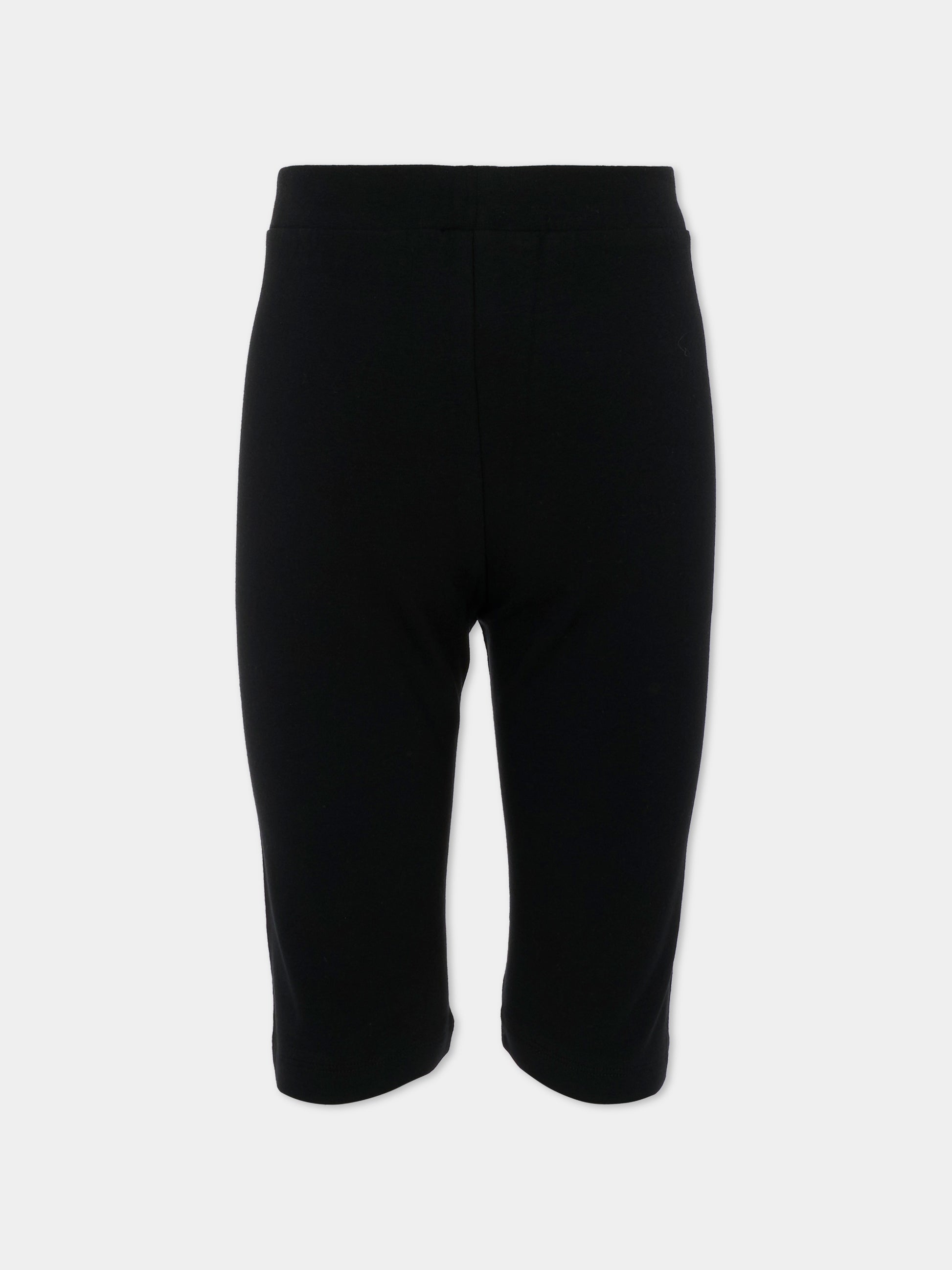 Shorts neri per bambina con logo,Moschino Kids,HDQ01T LBA00 60100