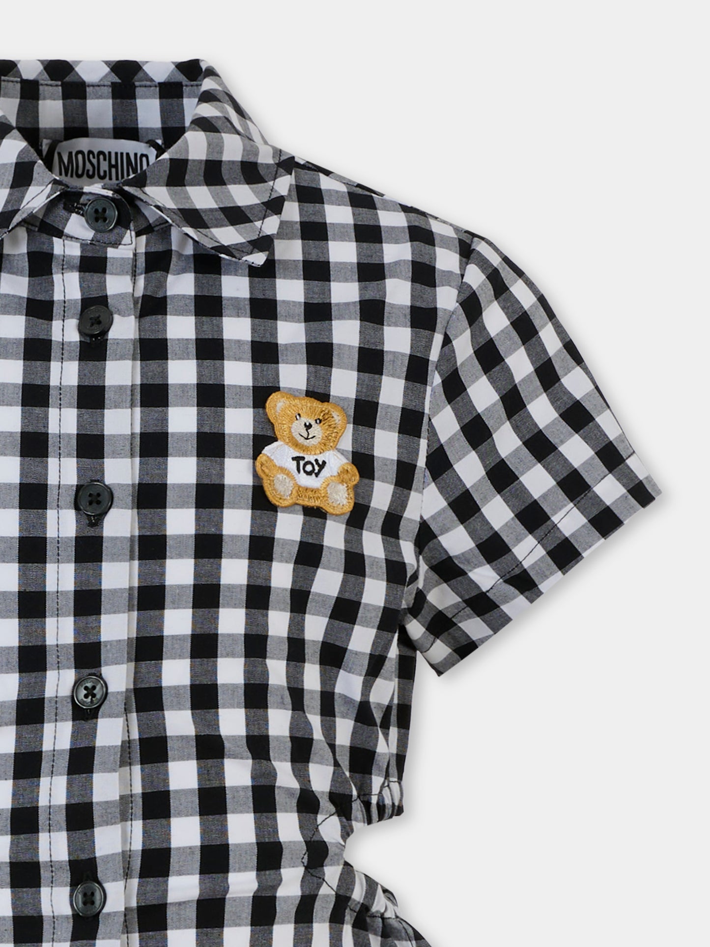 Vestito nero per bambina con Teddy Bear,Moschino Kids,HDV0G0 LME04 80359