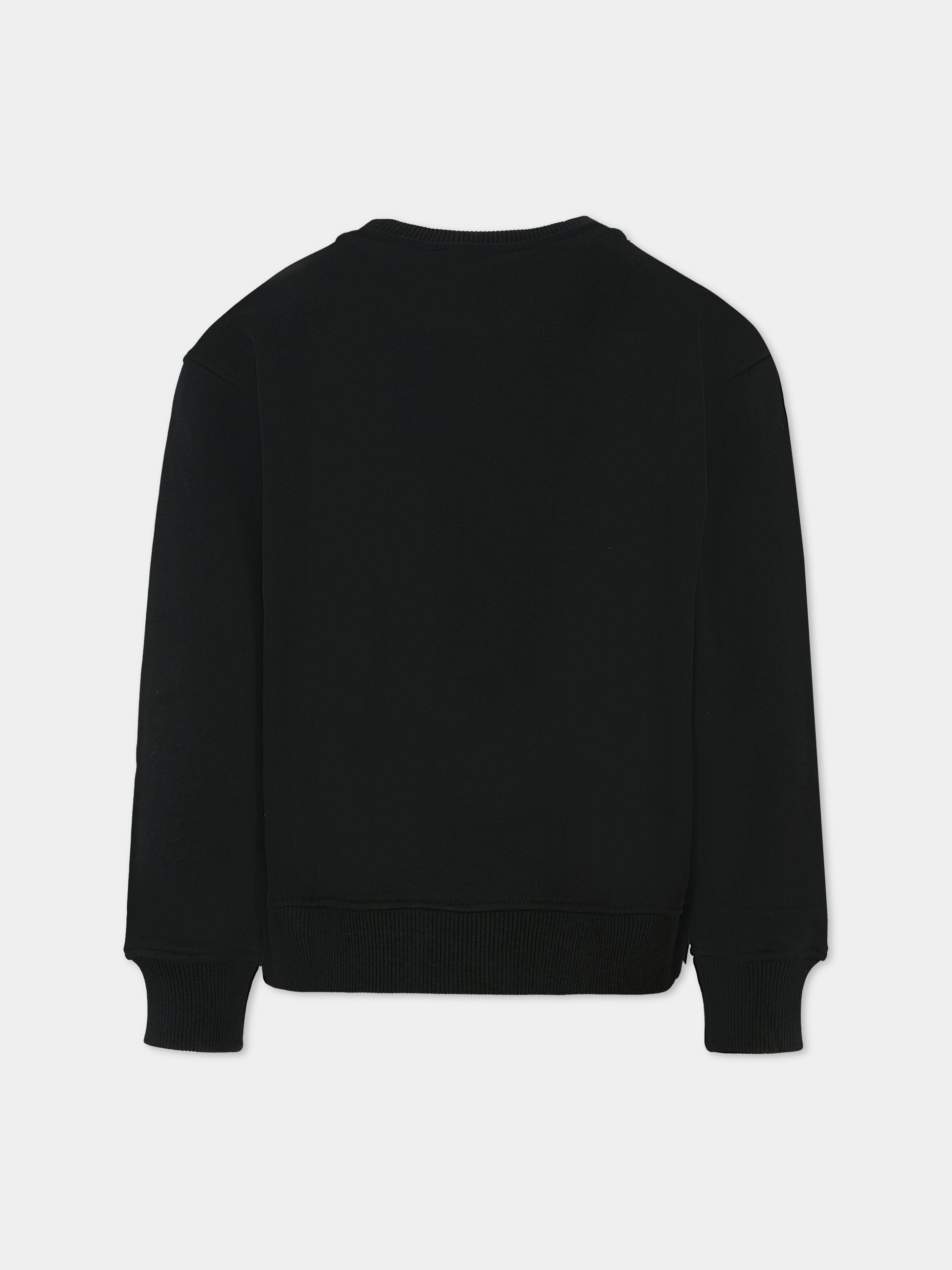 Felpa nera per bambino con Teddy Bear e batteria,Moschino Kids,HUF092 LCA32 60100