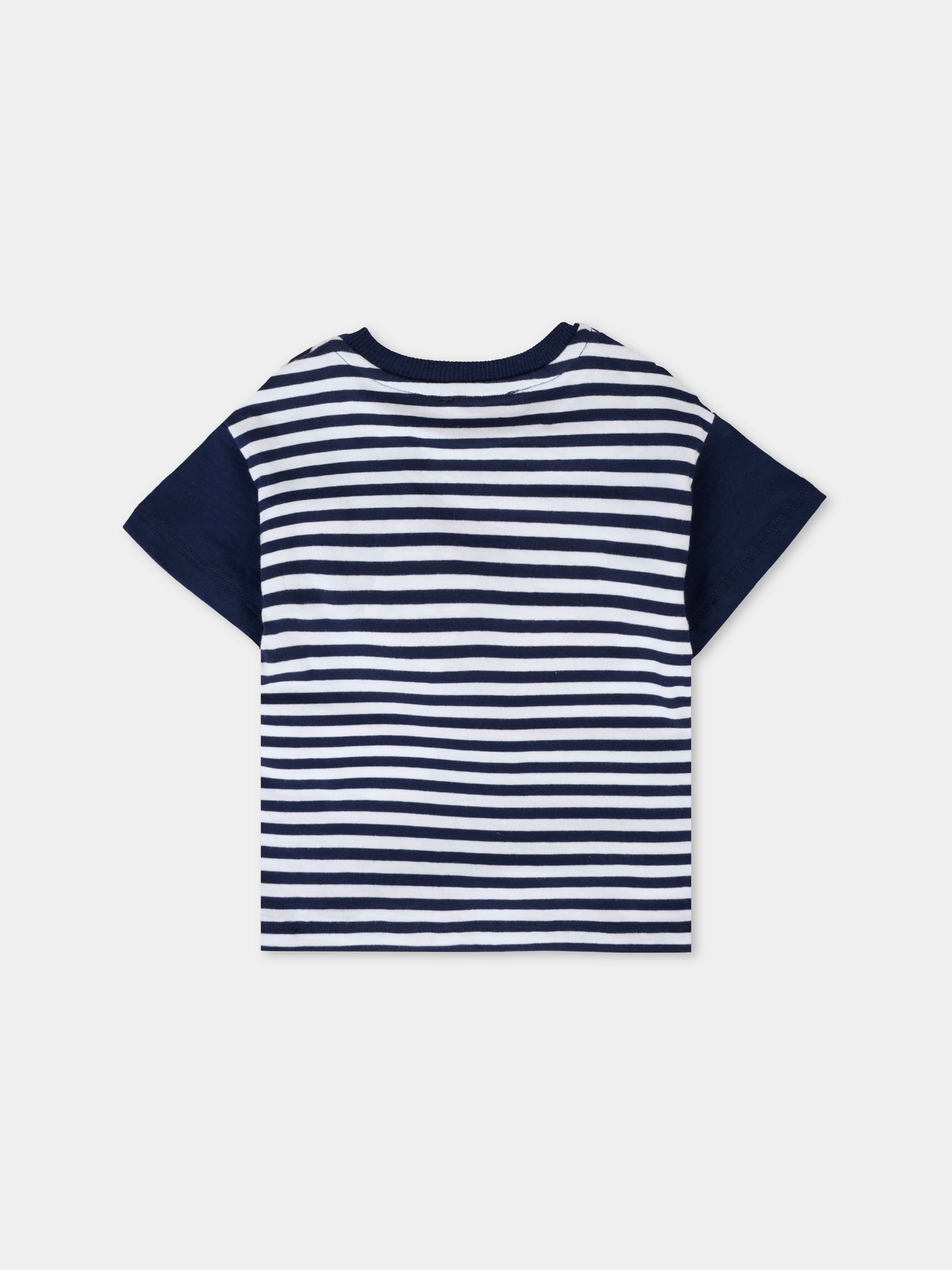 T-shirt blu per neonato con Teddy Bear,Moschino Kids,MUM046 LAE08 83442