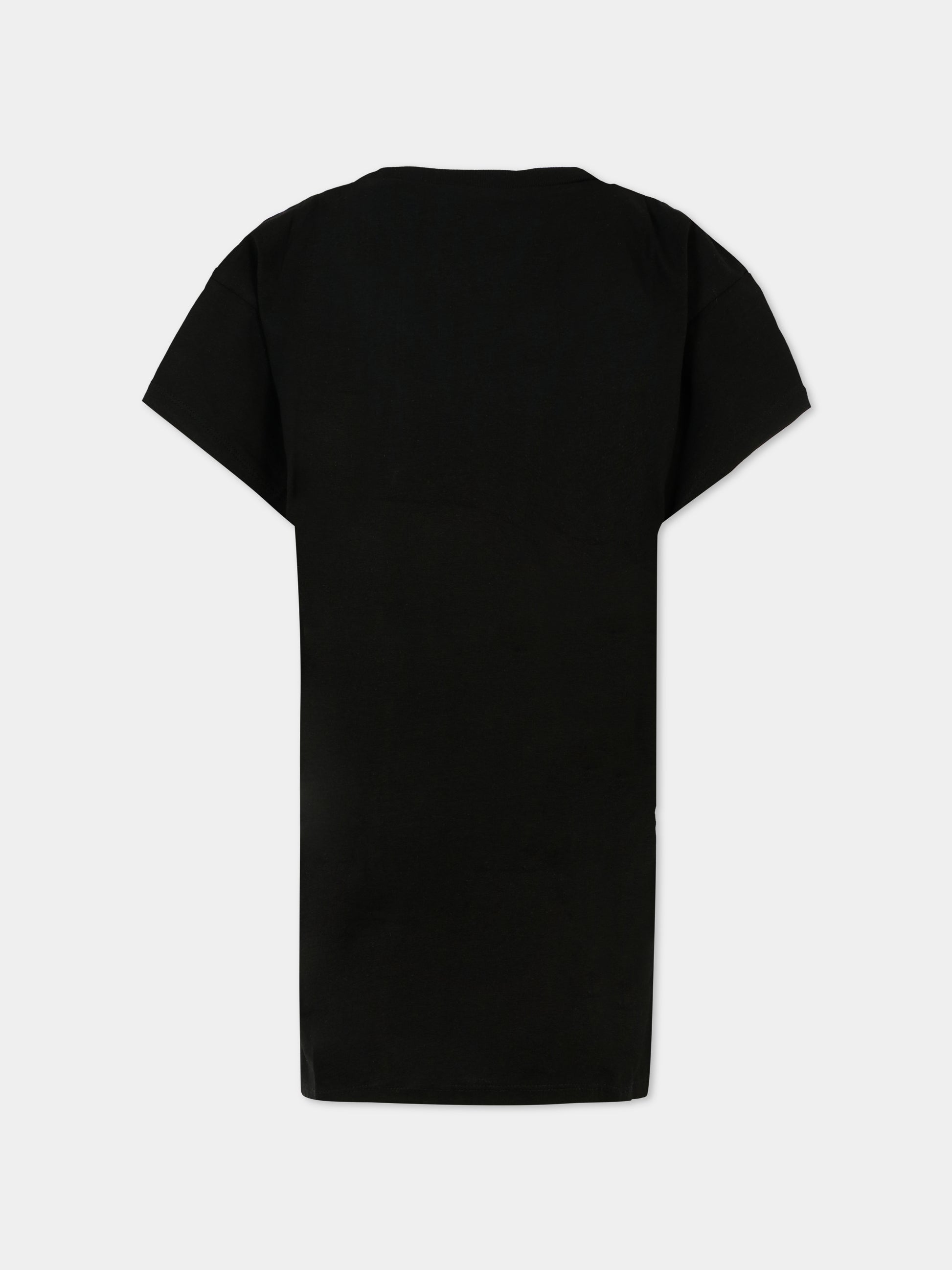 Vestito nero per bambina con logo,Diesel,J02285 0CATM K900