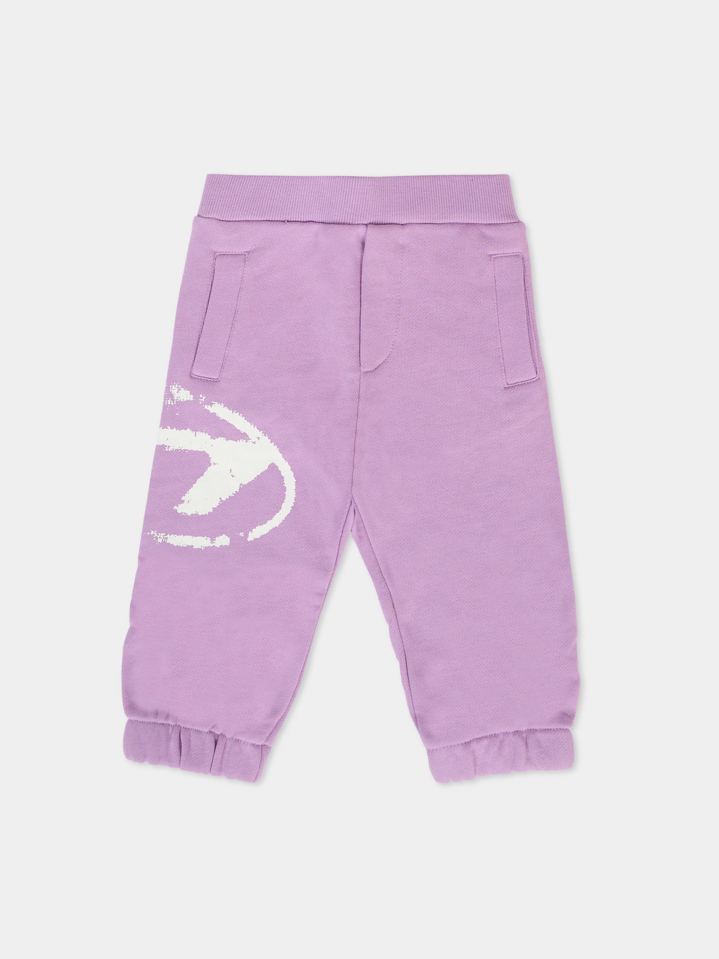 Pantaloni lilla per neonata con logo,Diesel,K00627 KYAQK K64A