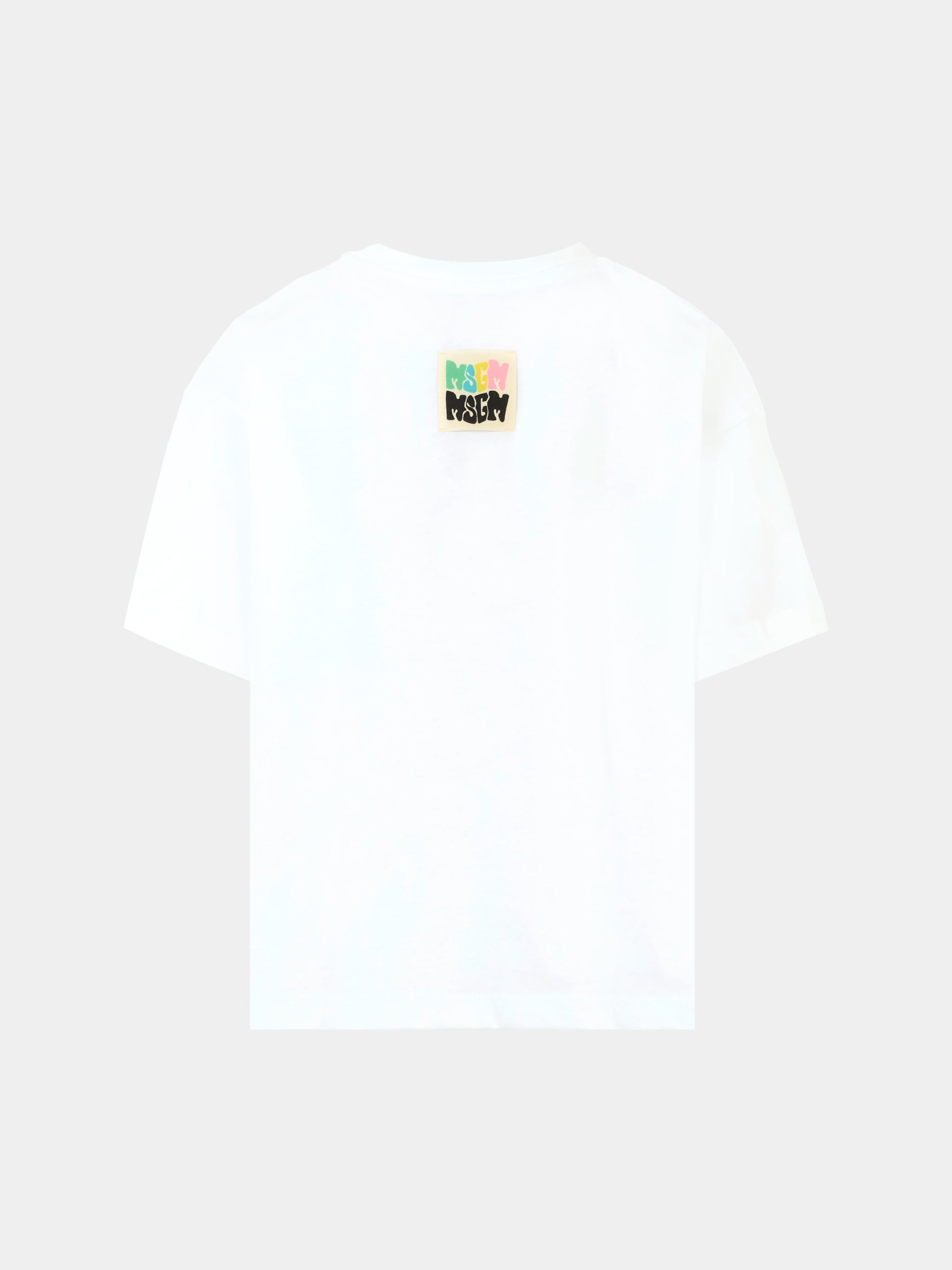 T-shirt bianca per bambina con logo,Msgm Kids,S5MSJGTH243 001