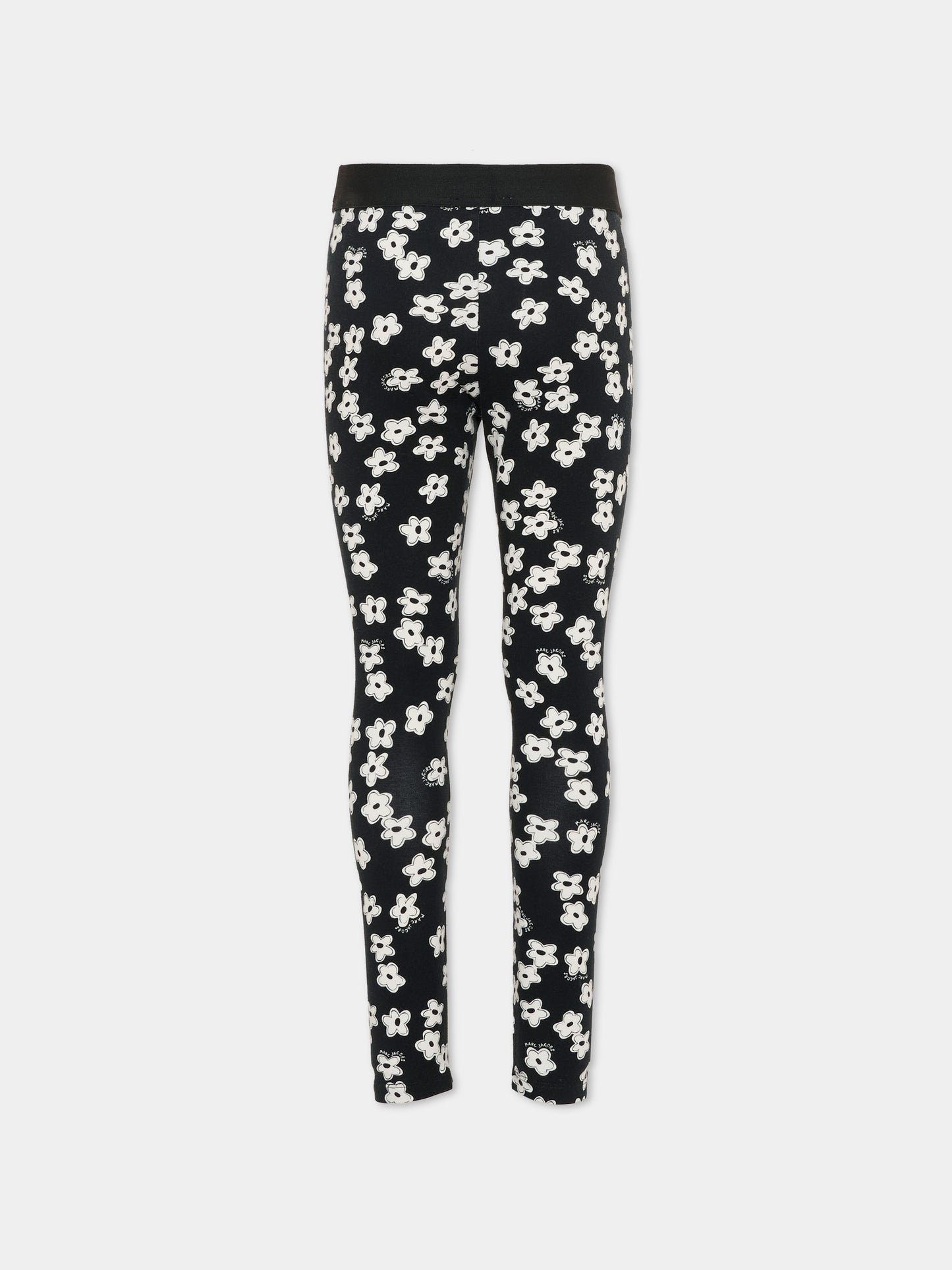 Leggings neri per bambina con margherite,Marc Jacobs,W60730 09B