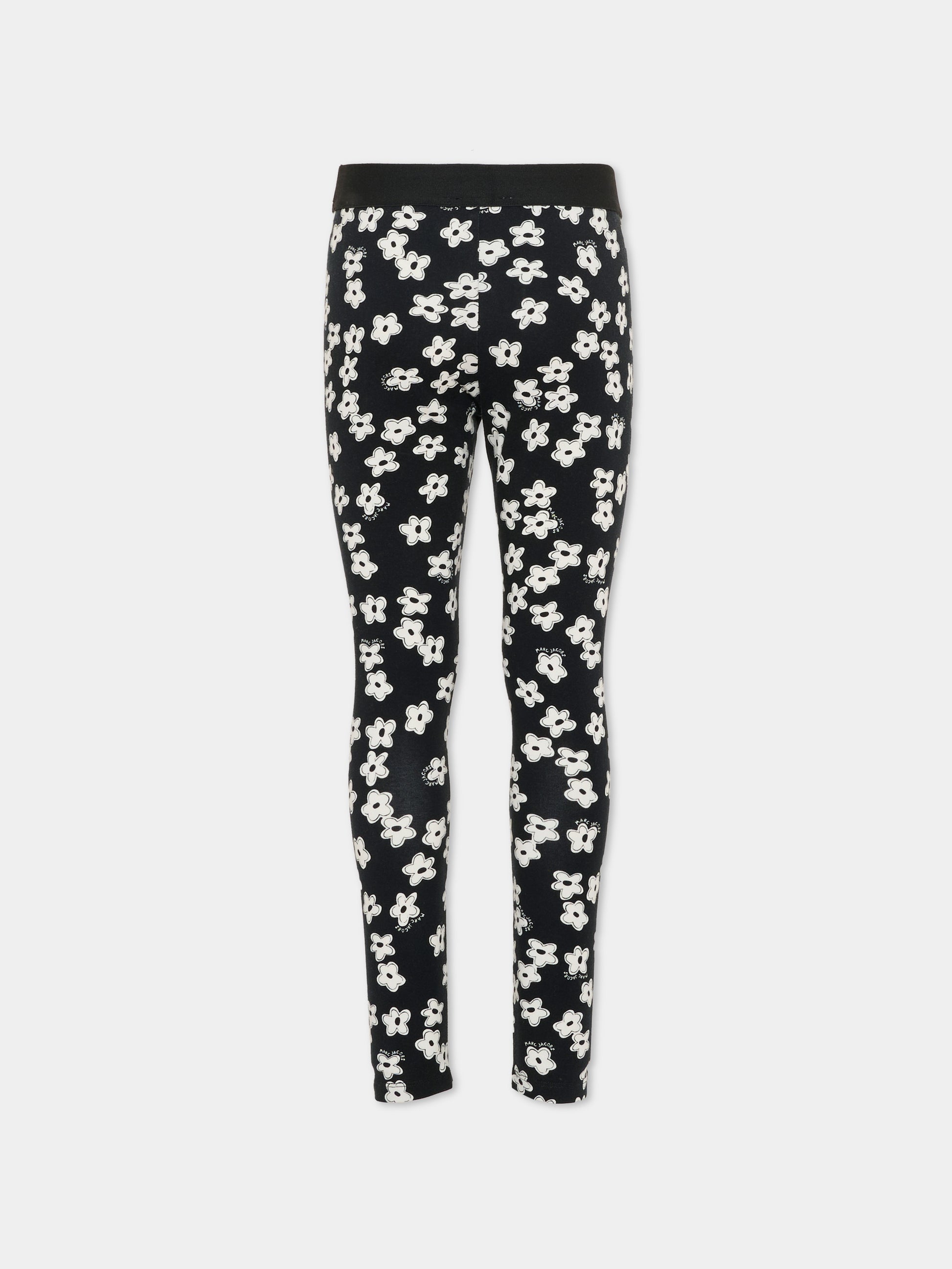 Leggings neri per bambina con margherite,Marc Jacobs,W60730 09B