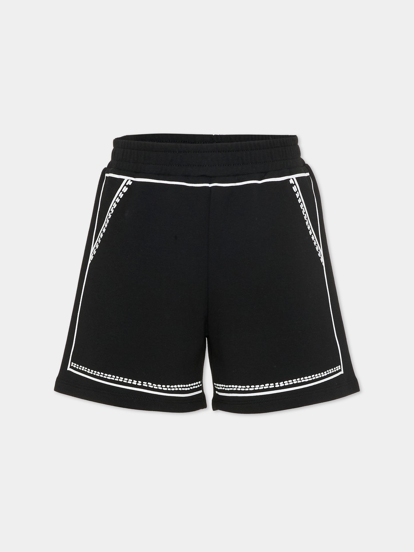 Shorts neri per bambina con margherita,Marc Jacobs,W60736 09B