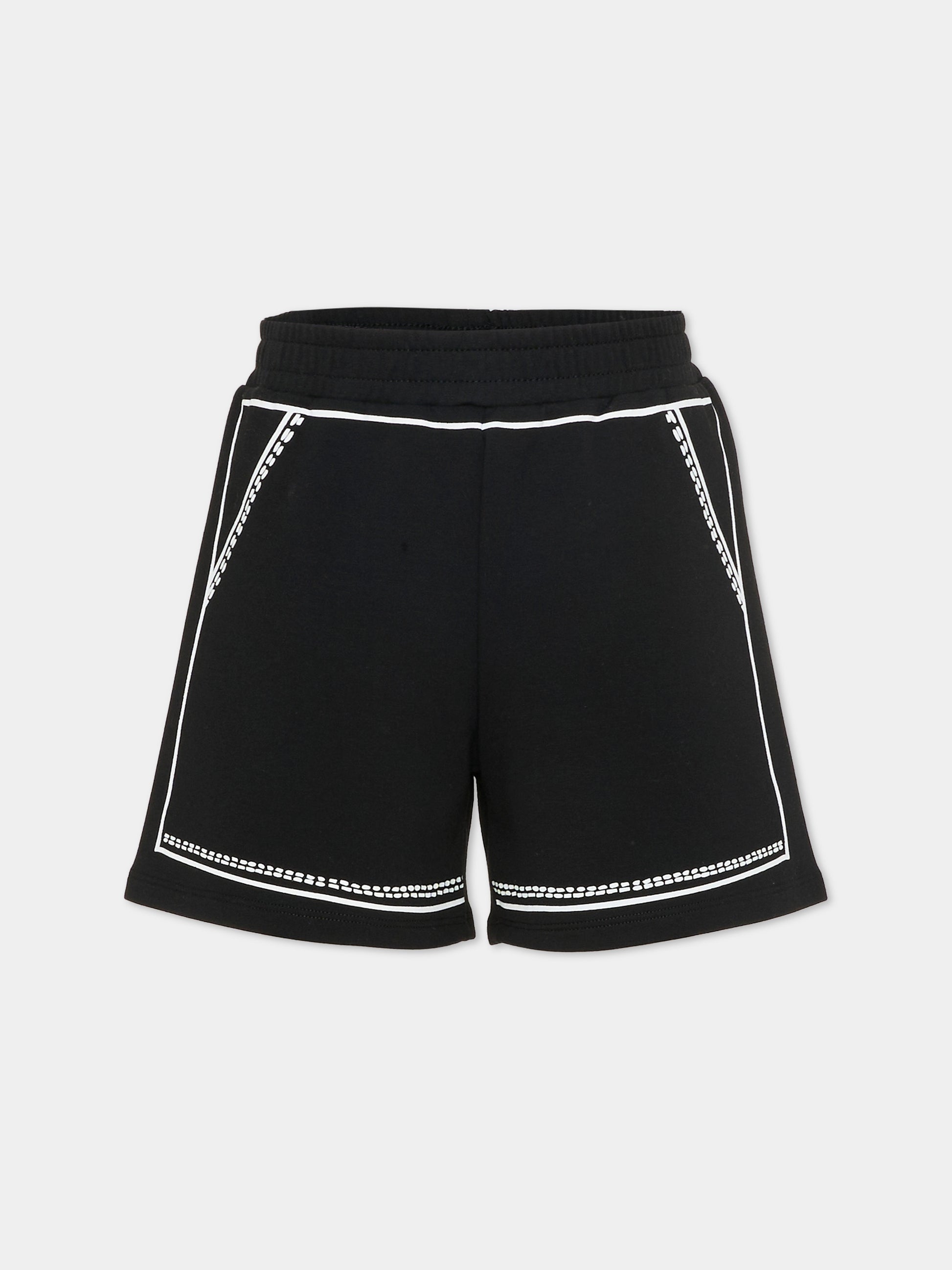 Shorts neri per bambina con margherita,Marc Jacobs,W60736 09B