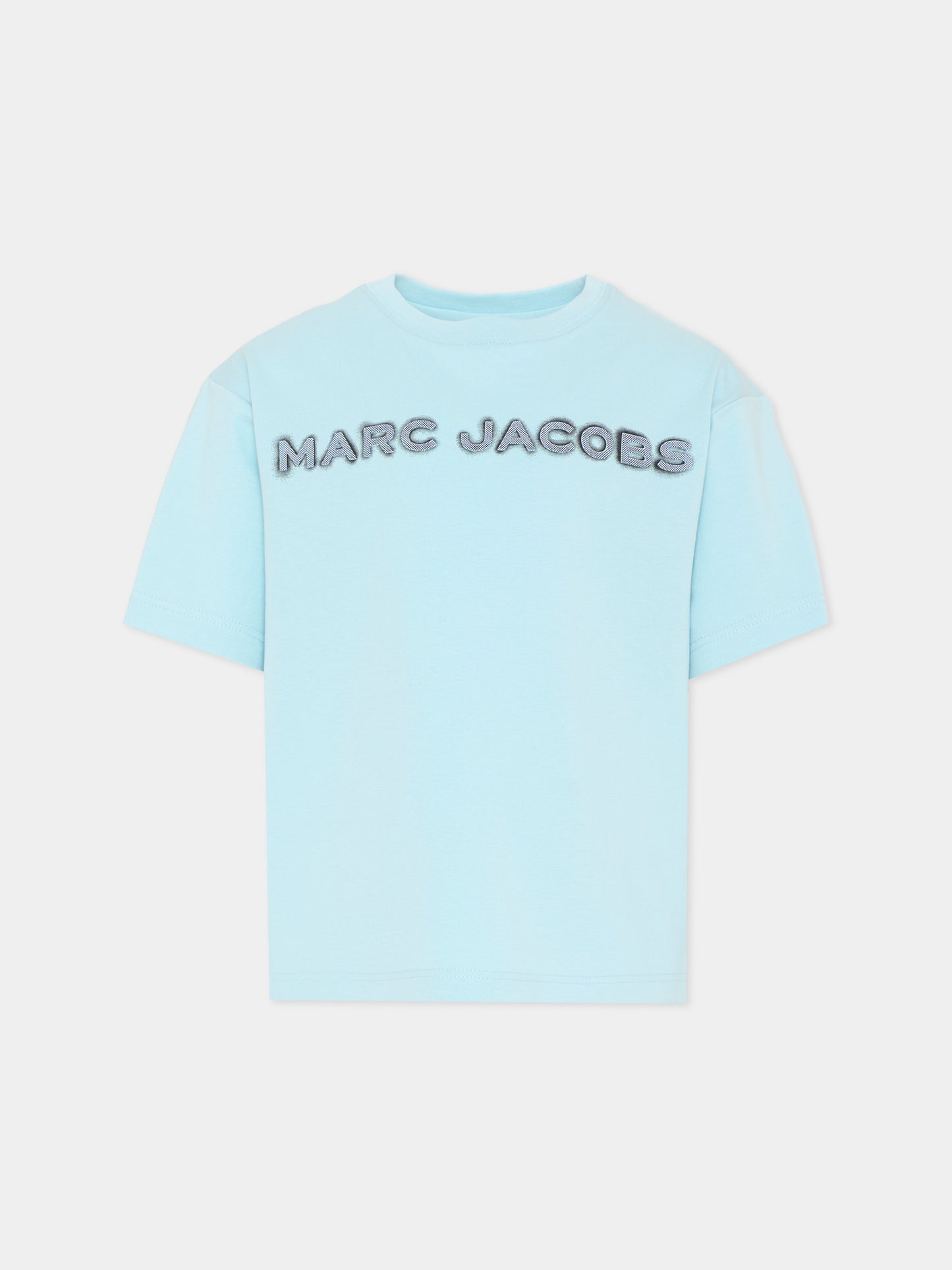 T-Shirt celeste per bambino con logo,Marc Jacobs,W60755 77B