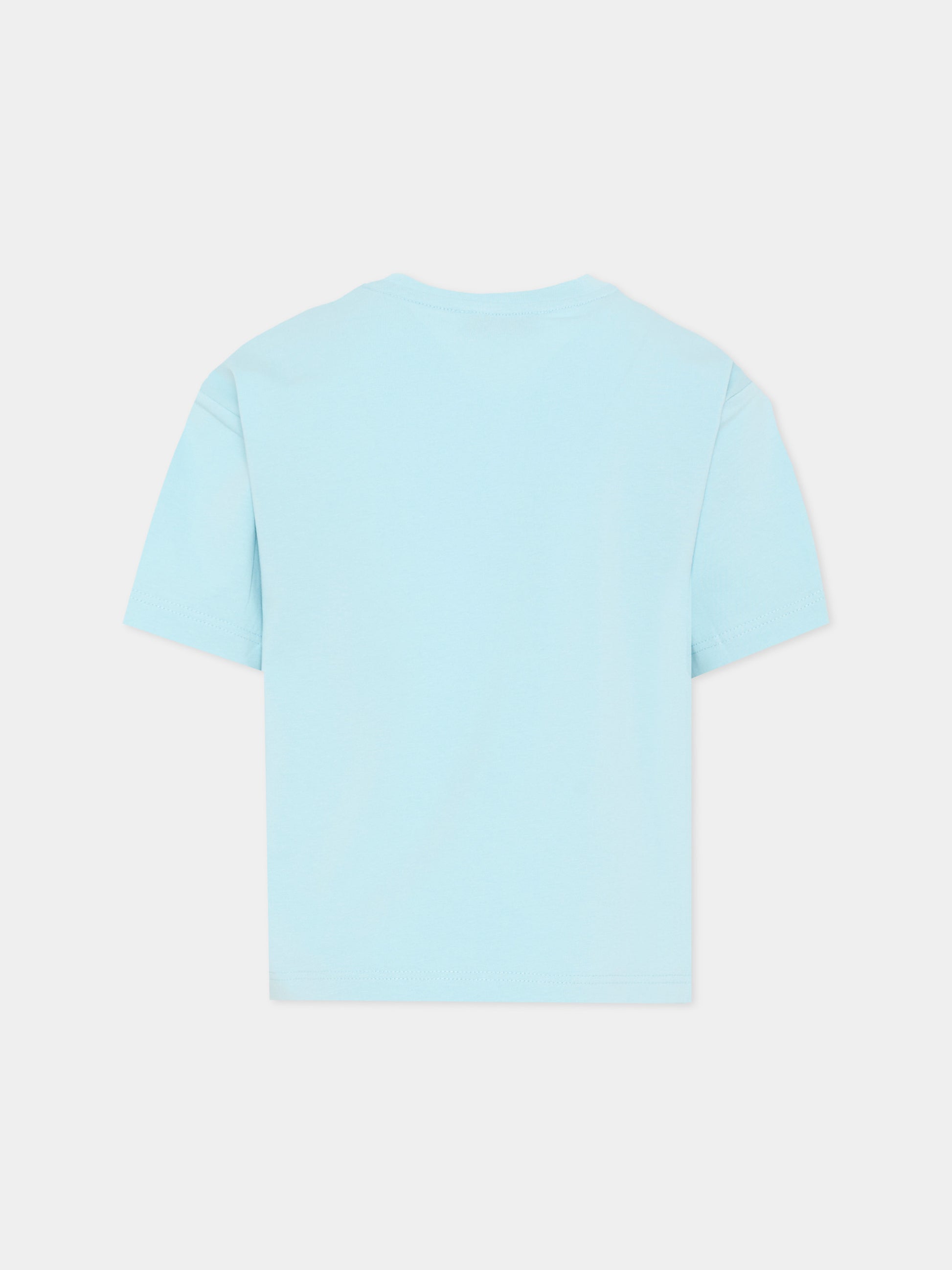 T-Shirt celeste per bambino con logo,Marc Jacobs,W60755 77B