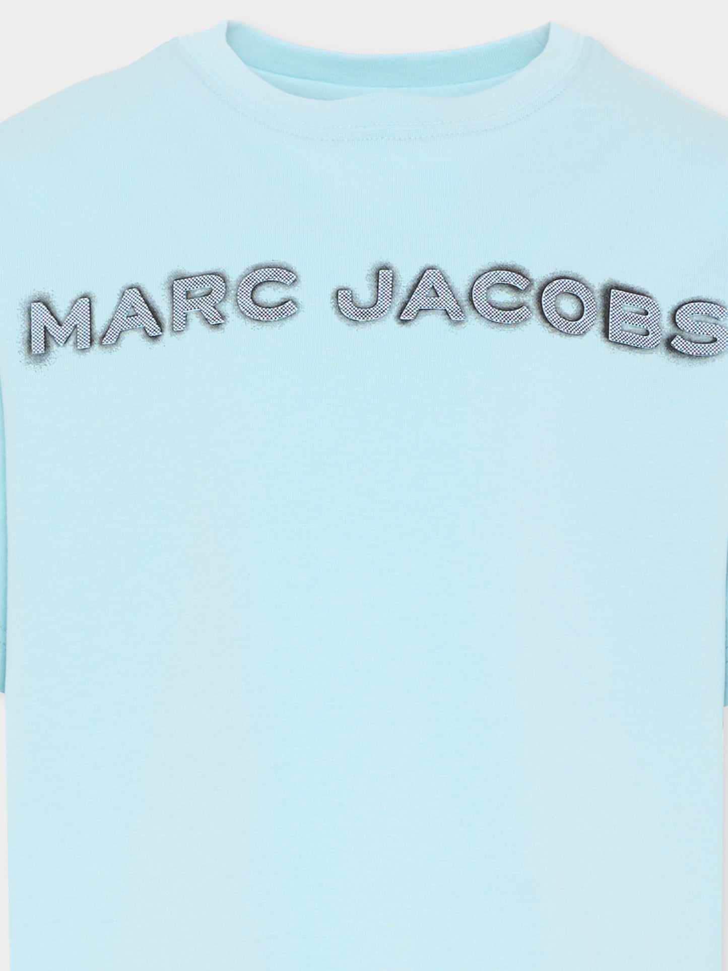 T-Shirt celeste per bambino con logo,Marc Jacobs,W60755 77B