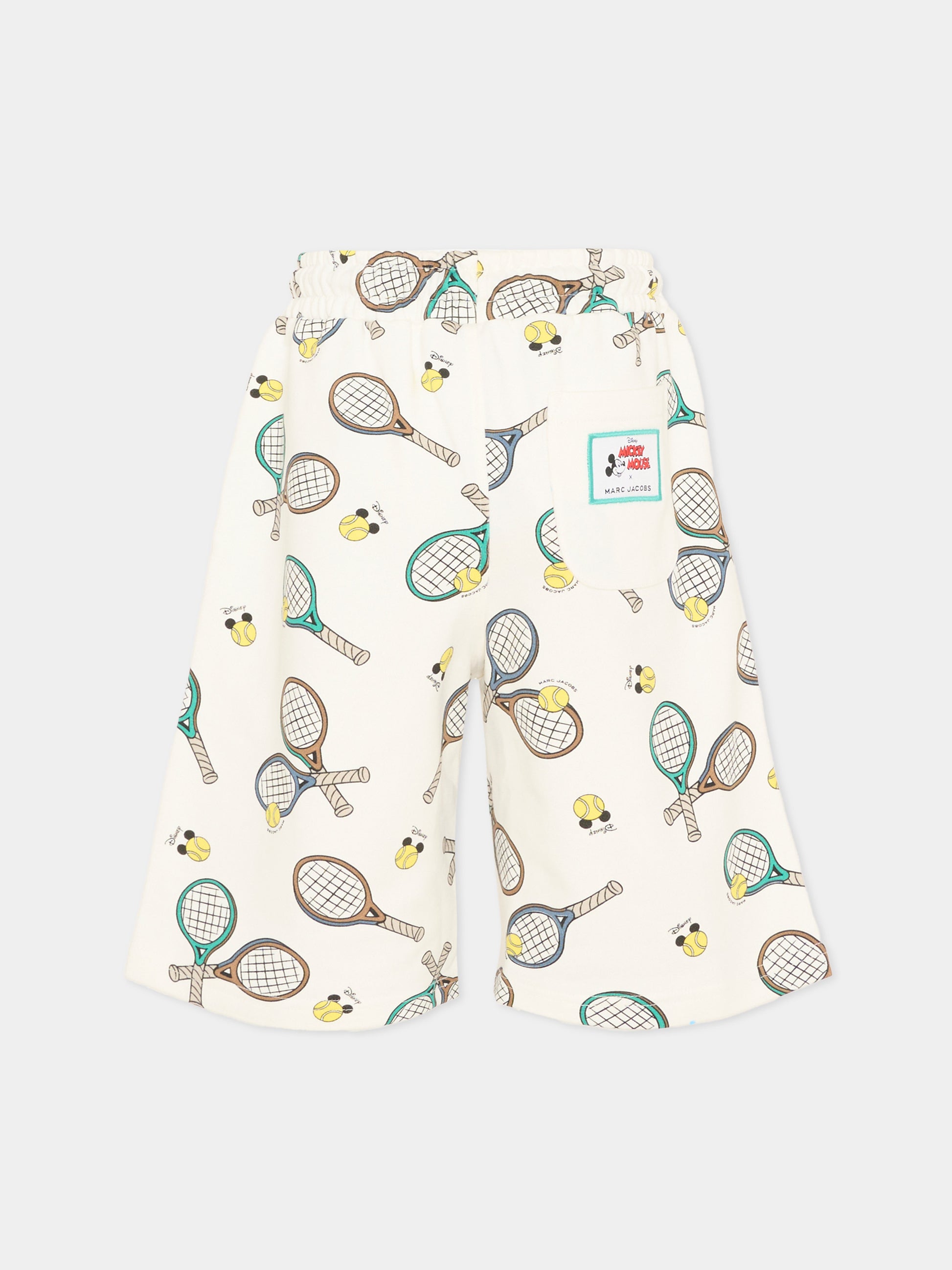 Shorts sportivi avorio per bambino stampa tennis,Marc Jacobs,W60782 126