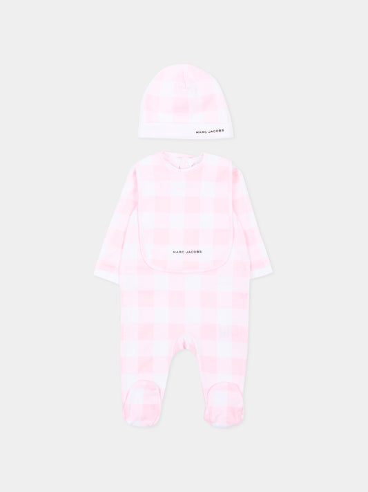 Set tutina rosa vichy per neonata,Marc Jacobs,W60814 475