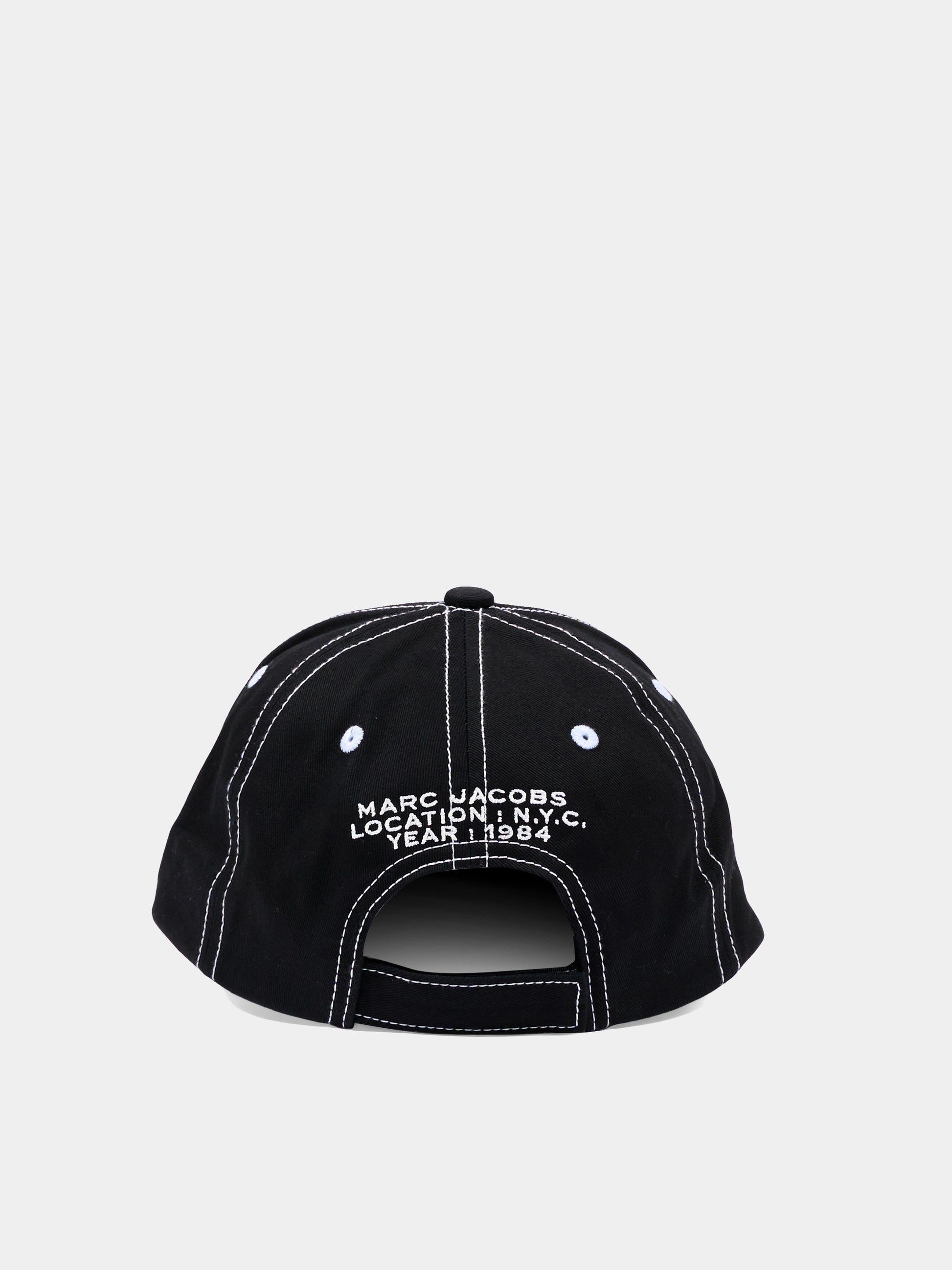 Cappello con visiera nero per bambini con logo,Marc Jacobs,W60844 09B