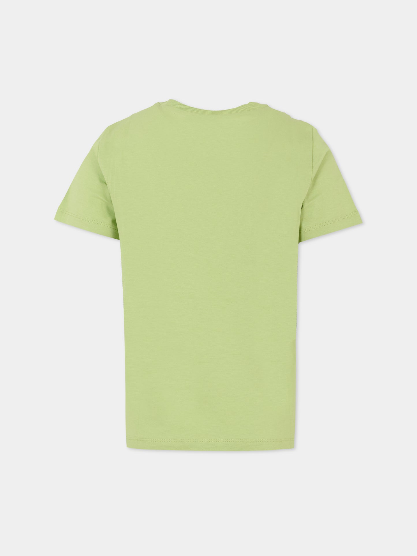 T-shirt verde per bambina con cuore e logo,N°21 Kids,N2102C N0153 0N513