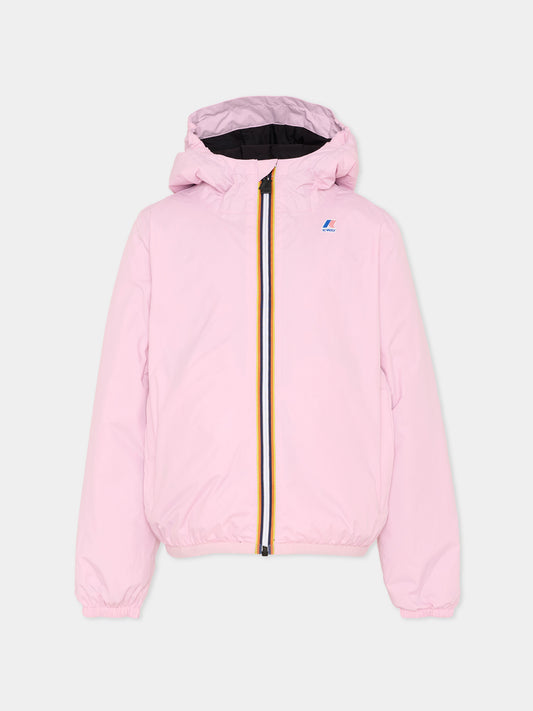 Giacca rosa Le Vrai 4.0 Claude Warm per bambina con logo,K-way,K7141FW V18
