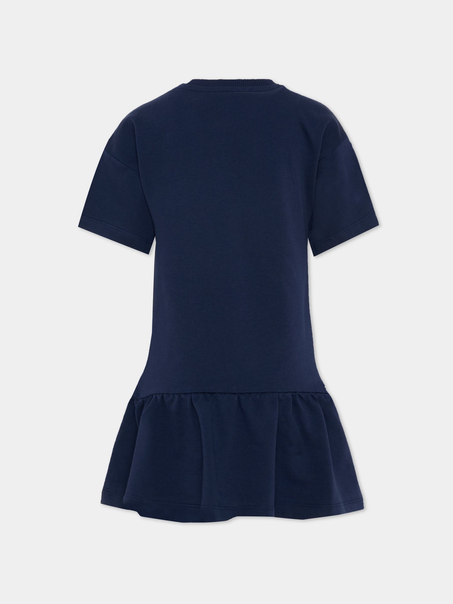 Vestito blu per bambina con Teddy Bear,Moschino Kids,HDV0HL LCA19 40016