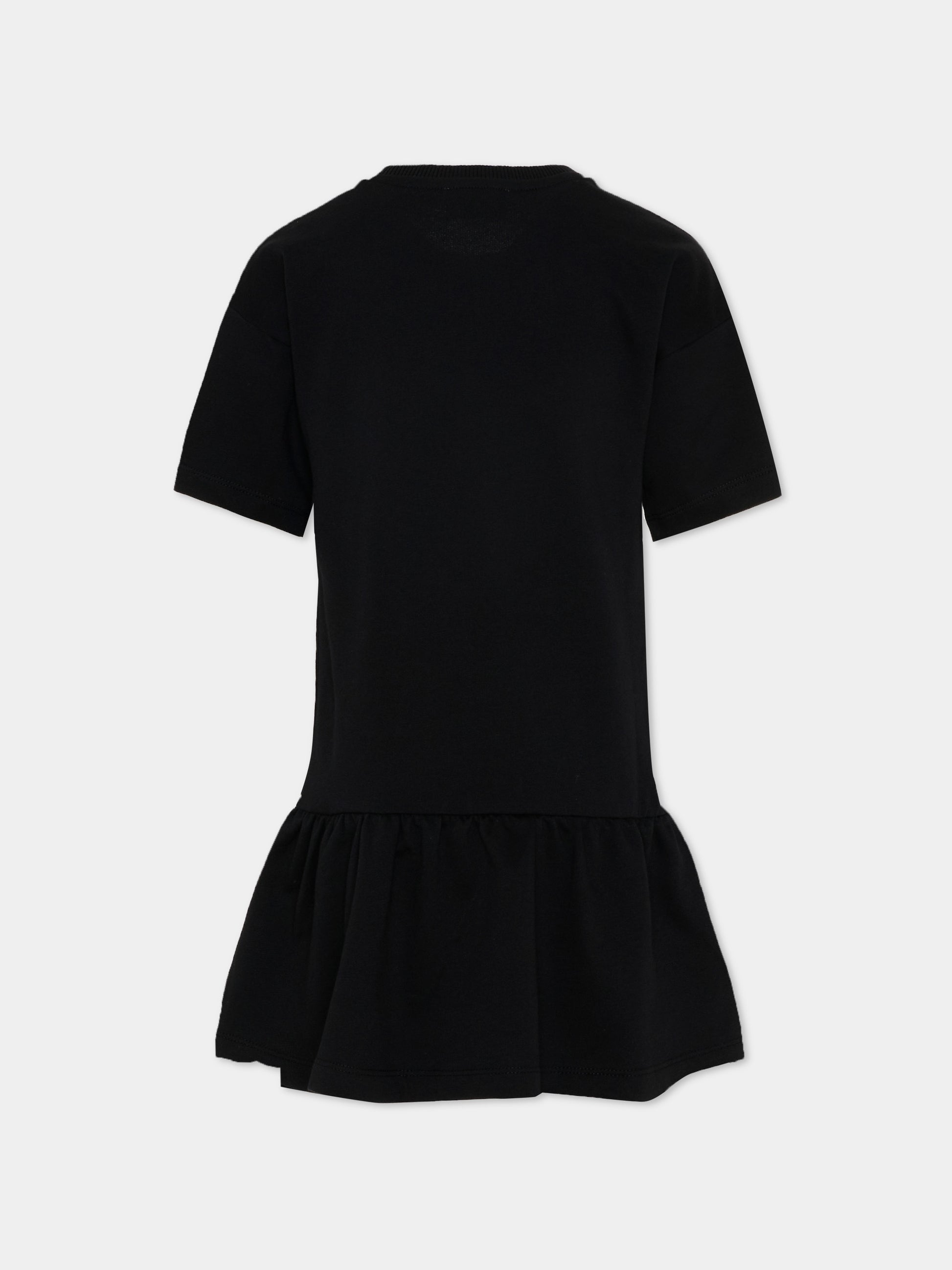 Vestito nero per bambina con Teddy Bear,Moschino Kids,HDV0HL LCA19 60100