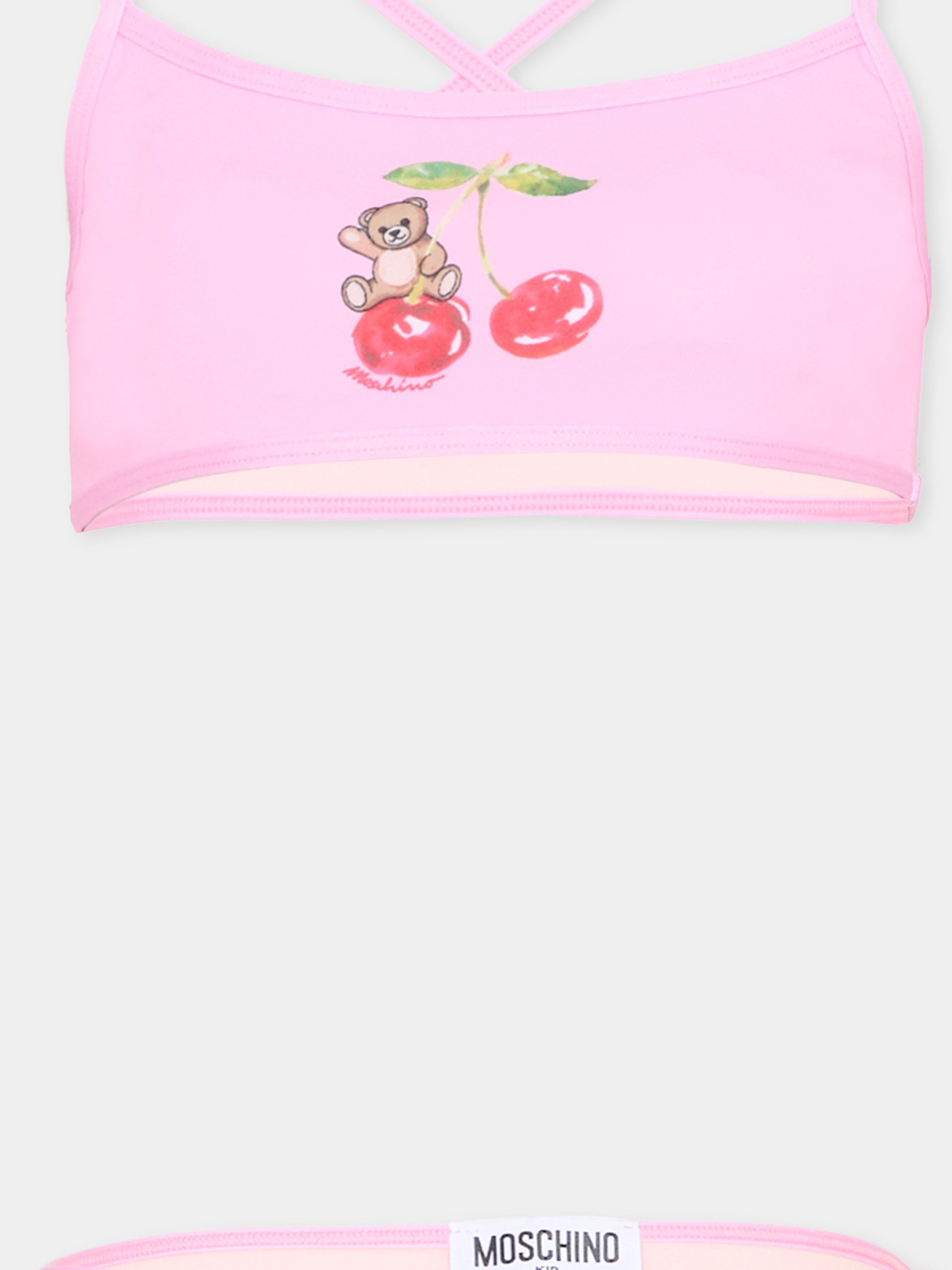 Slip e bikini rosa per bambina con teddy bear,Moschino Kids,HGL00E LKA11 51473