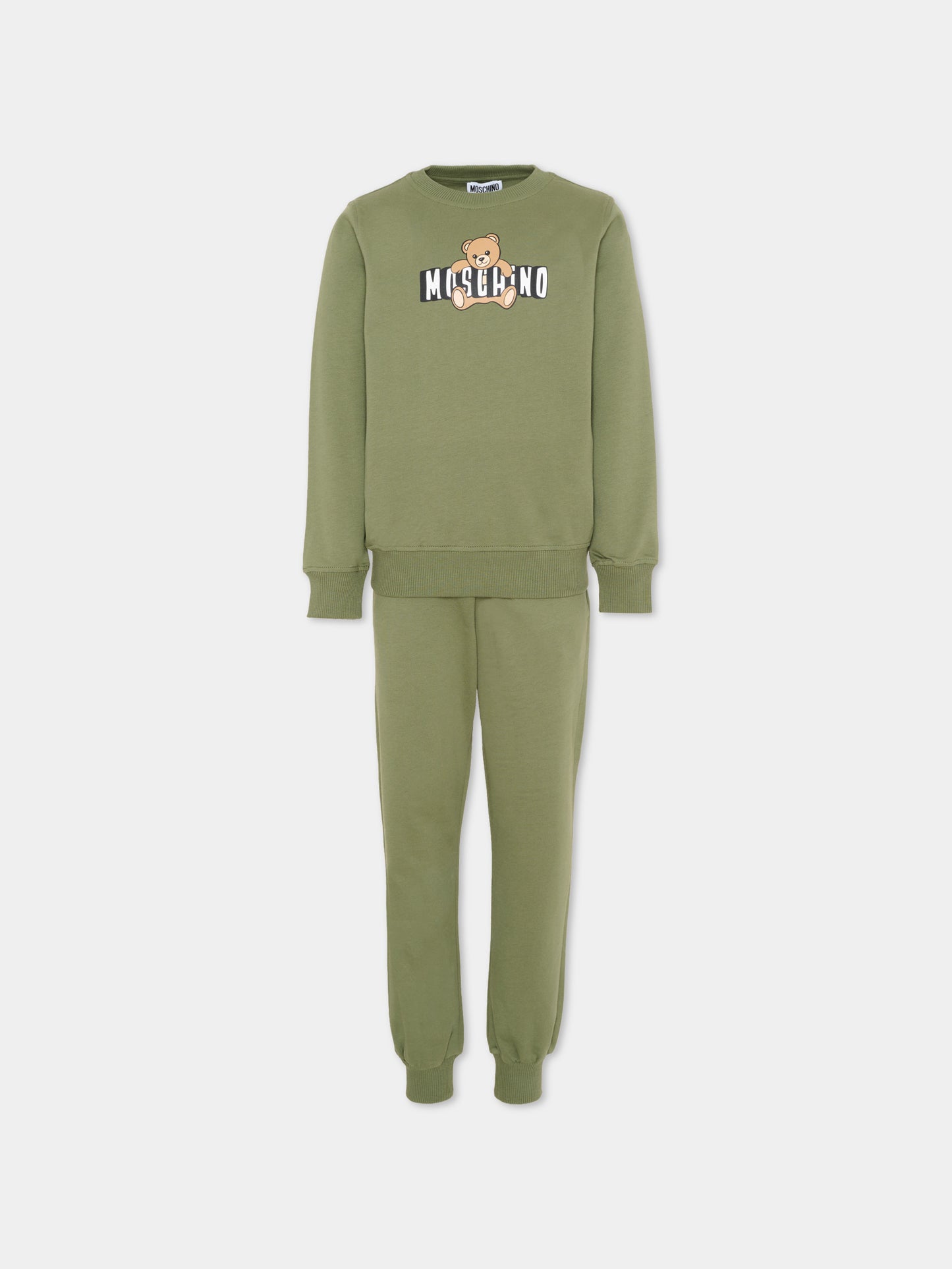 Completo sportivo verde per bambino con Teddy Bear,Moschino Kids,HPK03E LCA19 30037