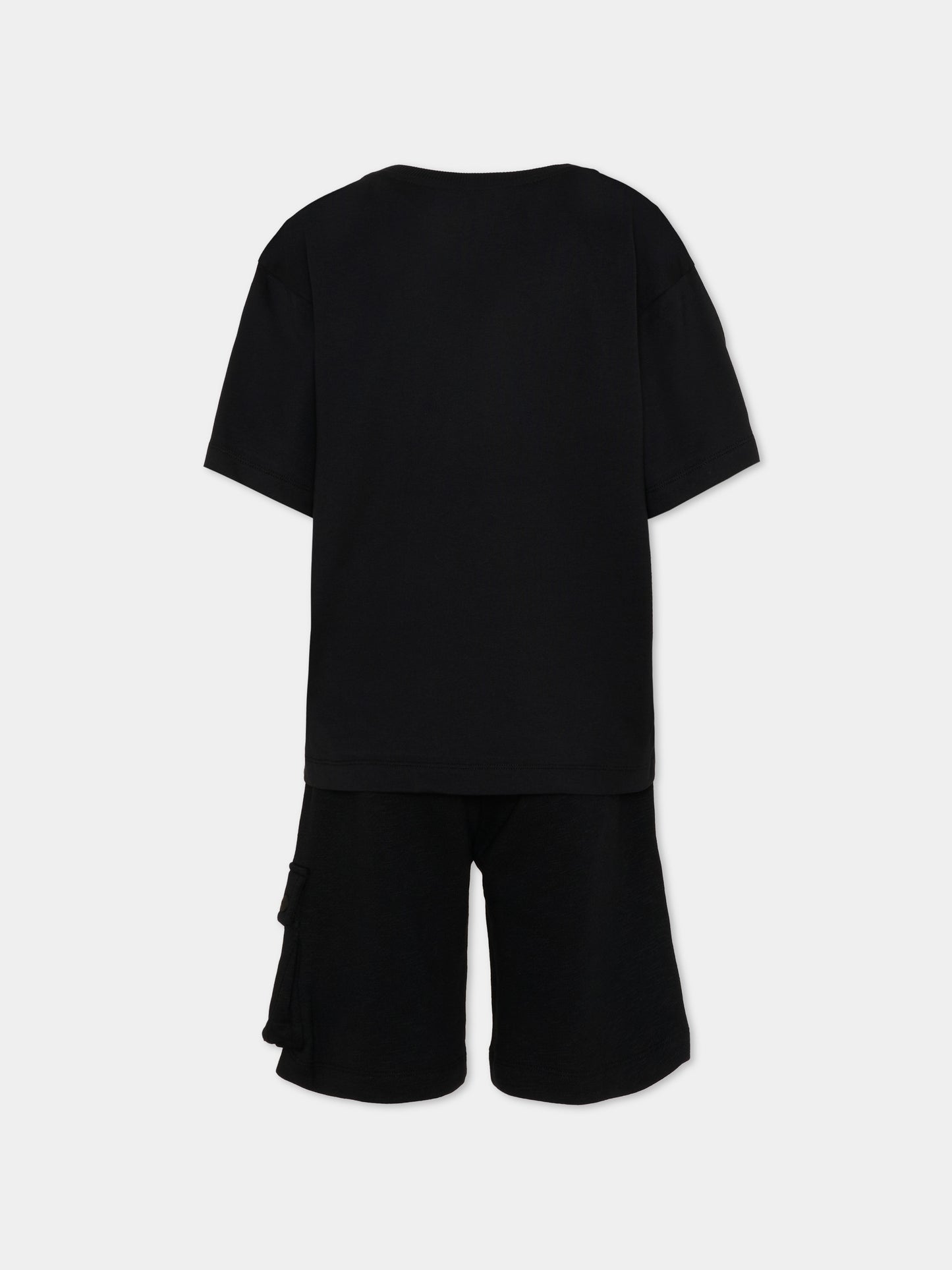 Completo sportivo nero per bambini con Teddy Bear,Moschino Kids,HUG00W LCA88 60100