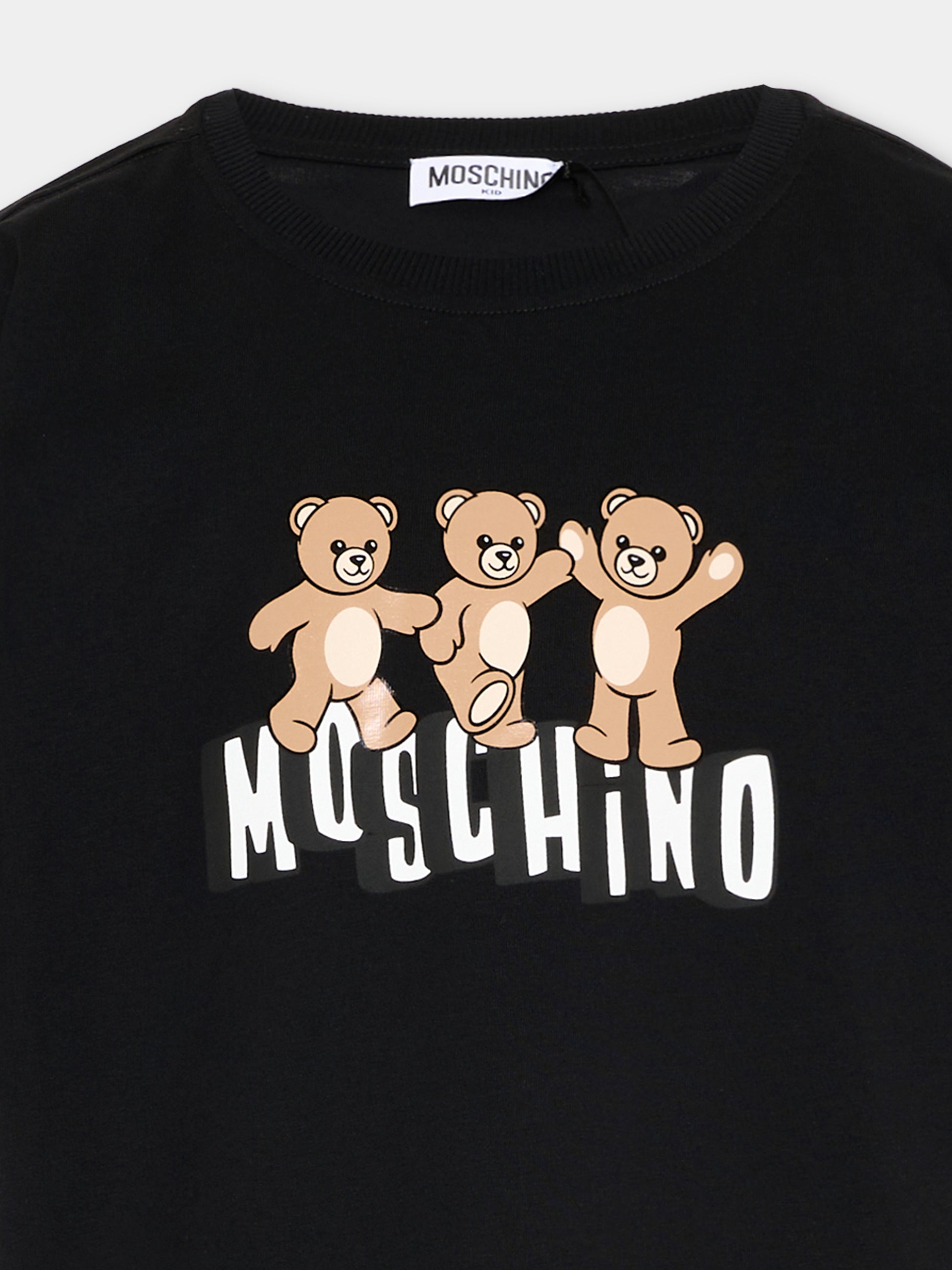 Completo sportivo nero per bambini con Teddy Bear,Moschino Kids,HUG00W LCA88 60100