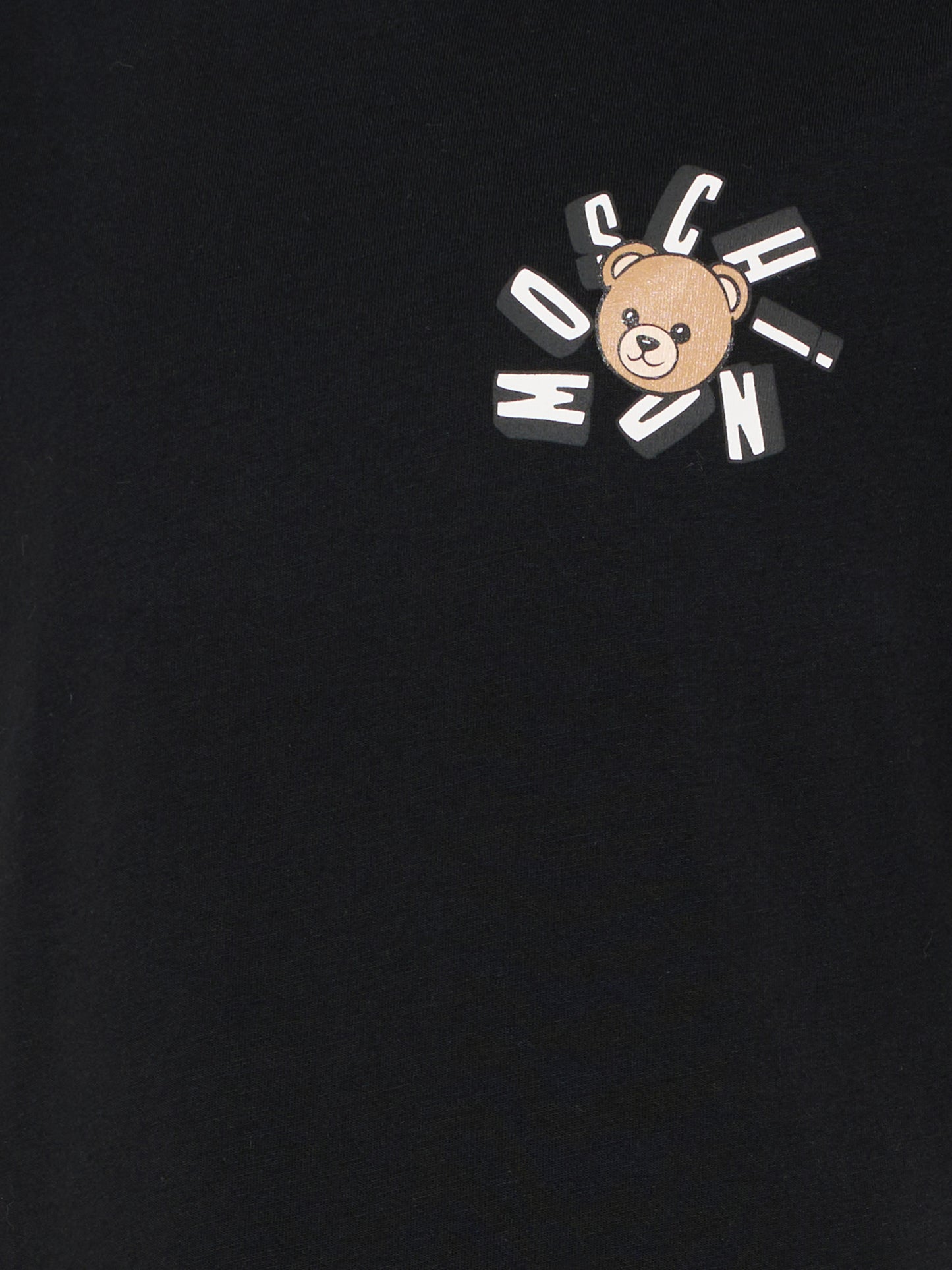 T-shirt nera per bambini con Teddy Bear,Moschino Kids,HUM05O LAA03 60100