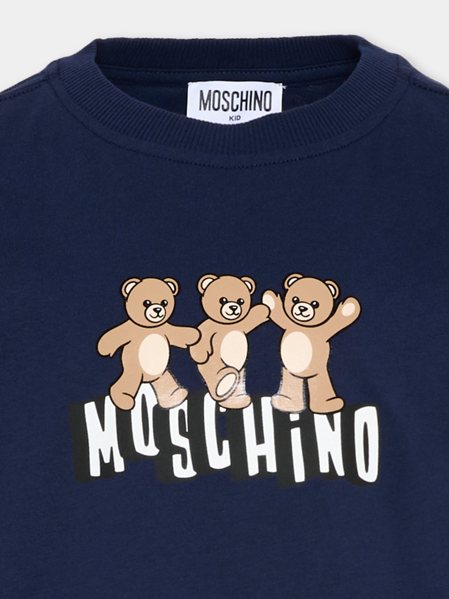 T-Shirt blu per bambini con Teddy Bear,Moschino Kids,HUM05P LAA23 40016