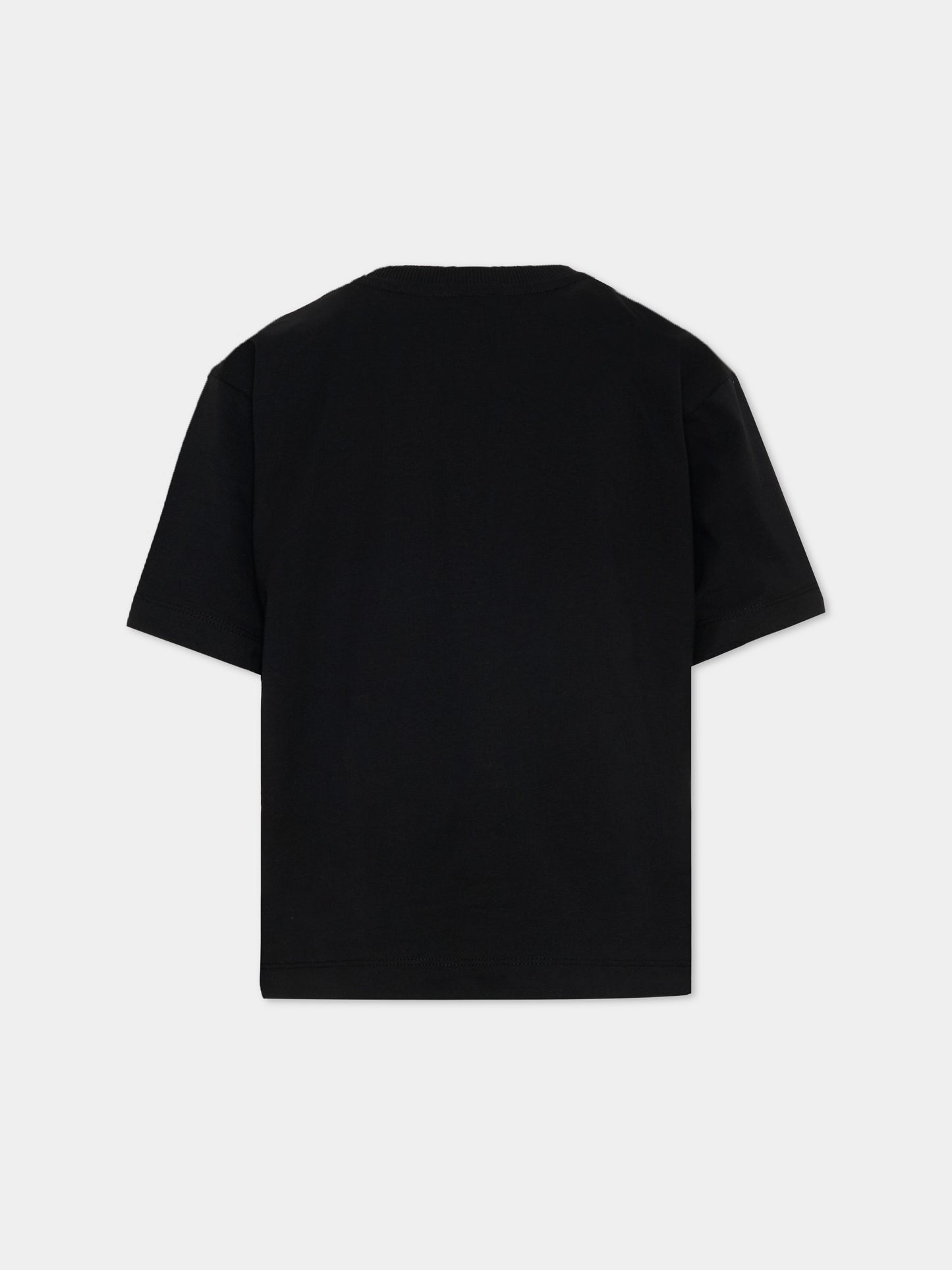 T-Shirt nera per bambini con Teddy Bear,Moschino Kids,HUM05P LAA23 60100