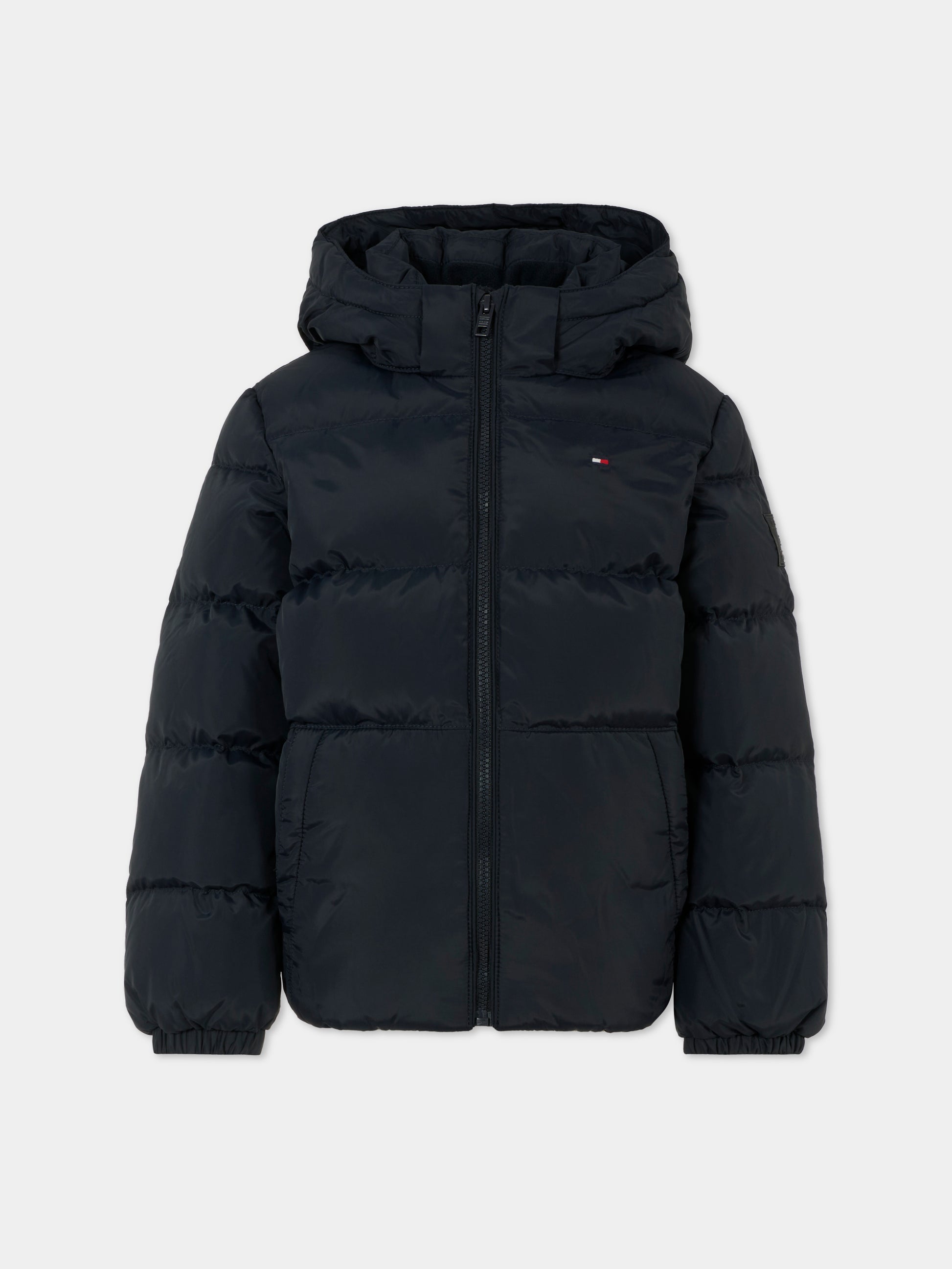Piumino blu per bambini con logo,Tommy Hilfiger Junior,KB0KB08341 DW5