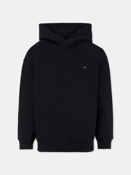 Felpa blu per bambino con bandierina,Tommy Hilfiger Junior,KS0KS00562 DW5
