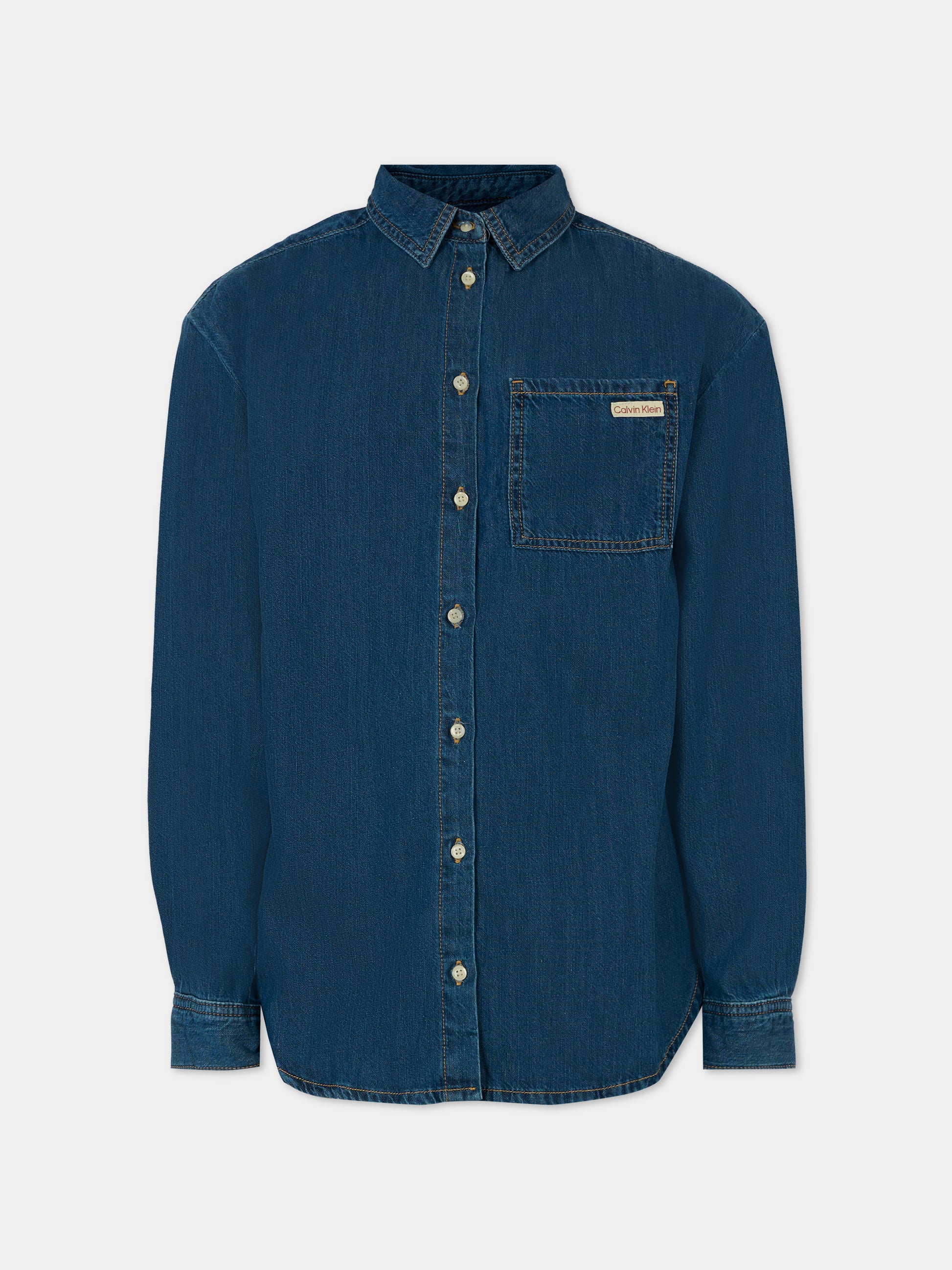 Camicia denim per bambini con logo,Calvin Klein Kids,IG0IG02720 1A4