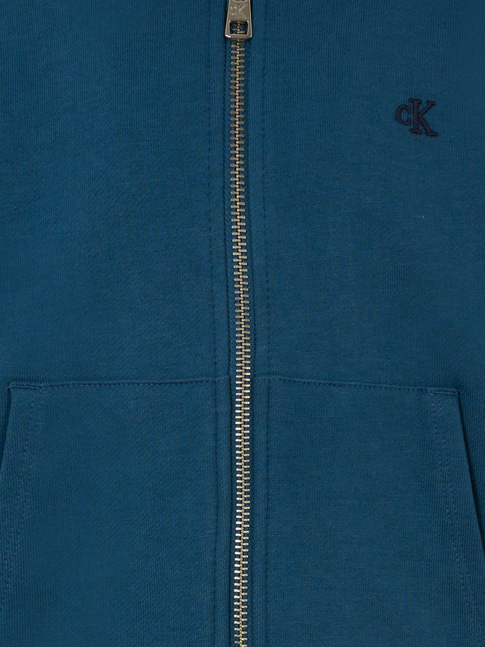 Felpa blu per bambino con logo ricamato,Calvin Klein Kids,IB0IB02379 CFA