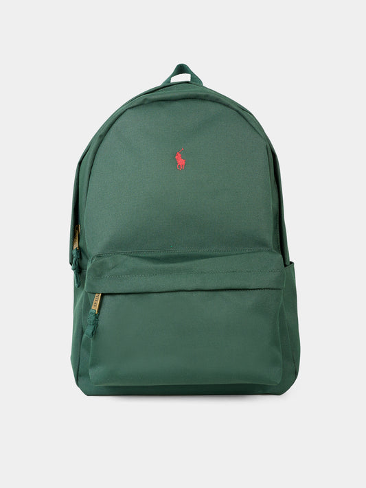 Zaino verde per bambini con cavallino,Ralph Lauren Kids,9AR151 ECF