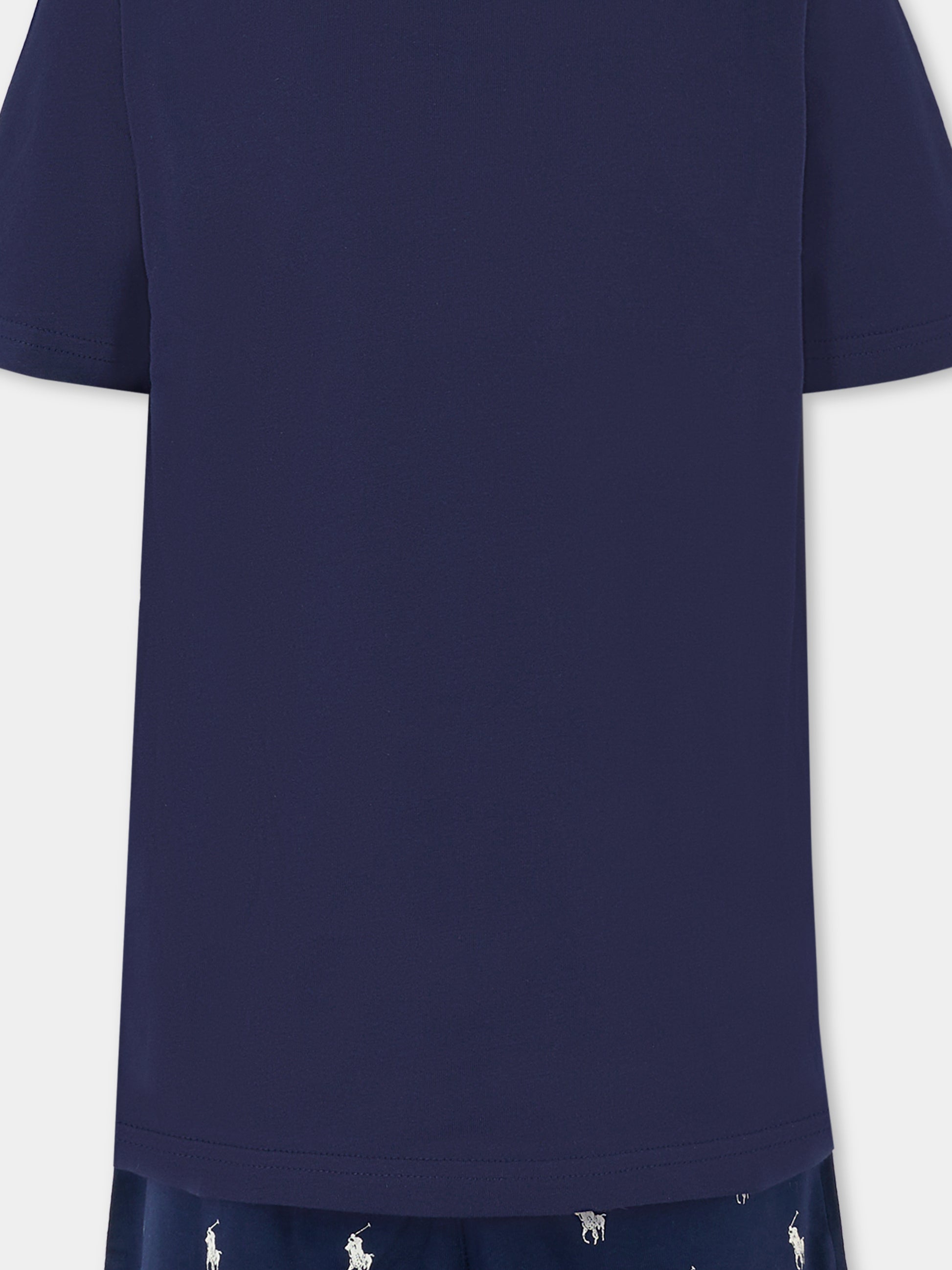 Pigiama blu per bambino con cavallino,Ralph Lauren Kids,P0250 BCV