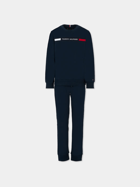Completo blu per bambino con logo ricamato,Tommy Hilfiger Junior,KB0KB09312 C1G
