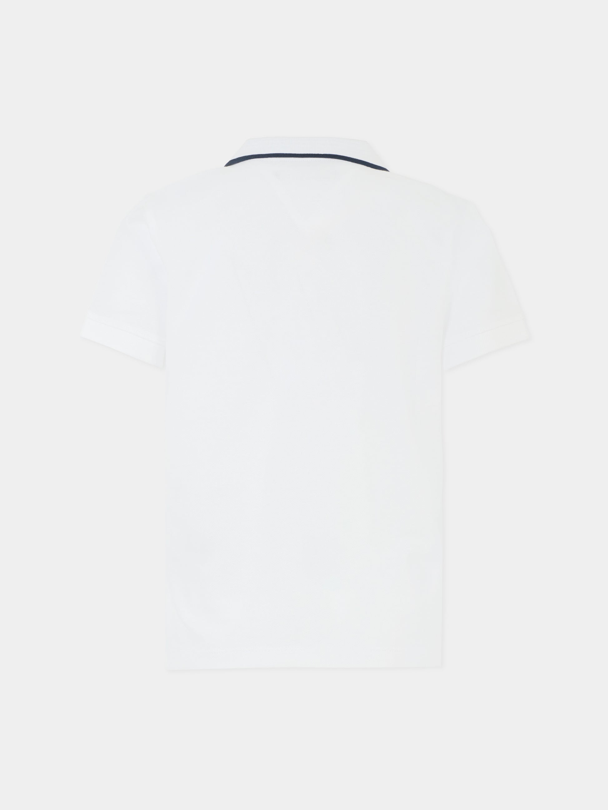 Polo bianca per bambino con logo ricamato,Tommy Hilfiger Junior,KB0KB09524 YBR