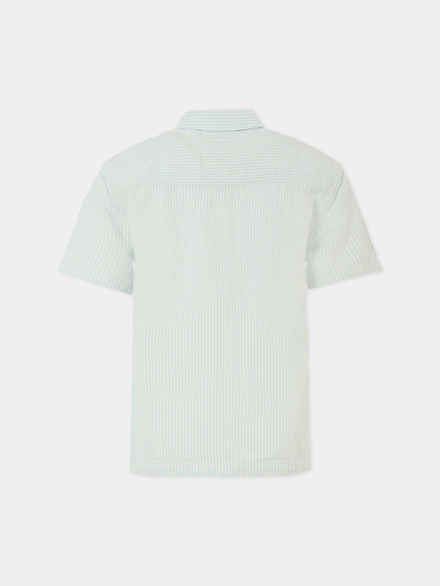 Camicia celeste per bambino con bandierina,Tommy Hilfiger Junior,KB0KB09558 0A4